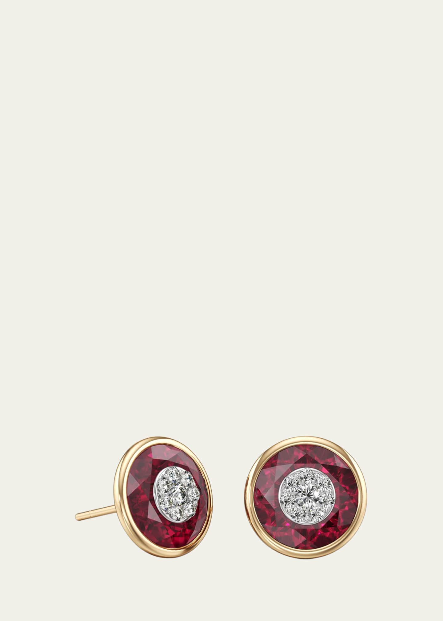 Bhansali 18K Fusion Stone and Brilliant Diamond Stud Earrings, 10mm Image 1 of 2