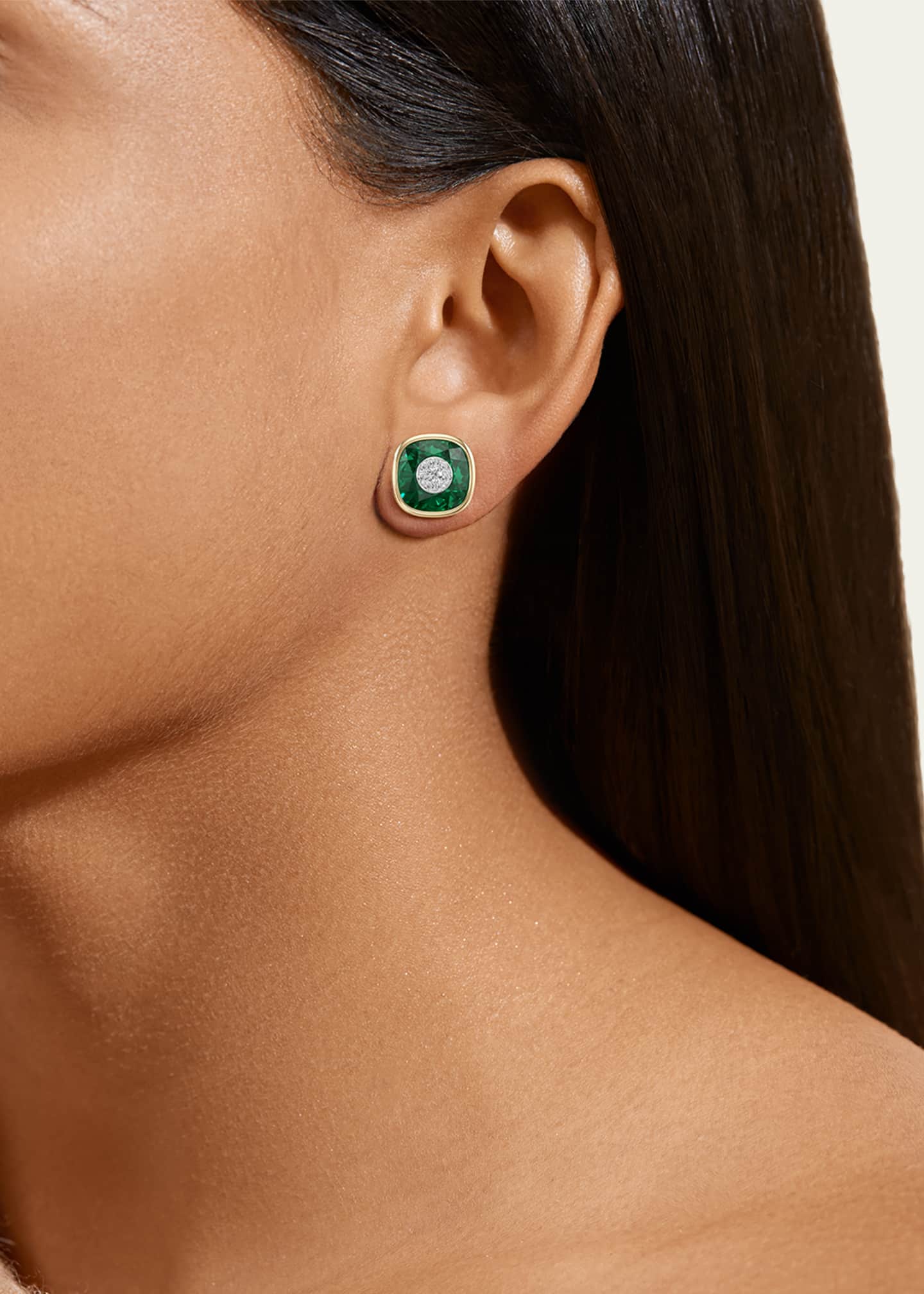 Bhansali One Collection 10mm Fusion Cushion Earrings Image 2 of 2
