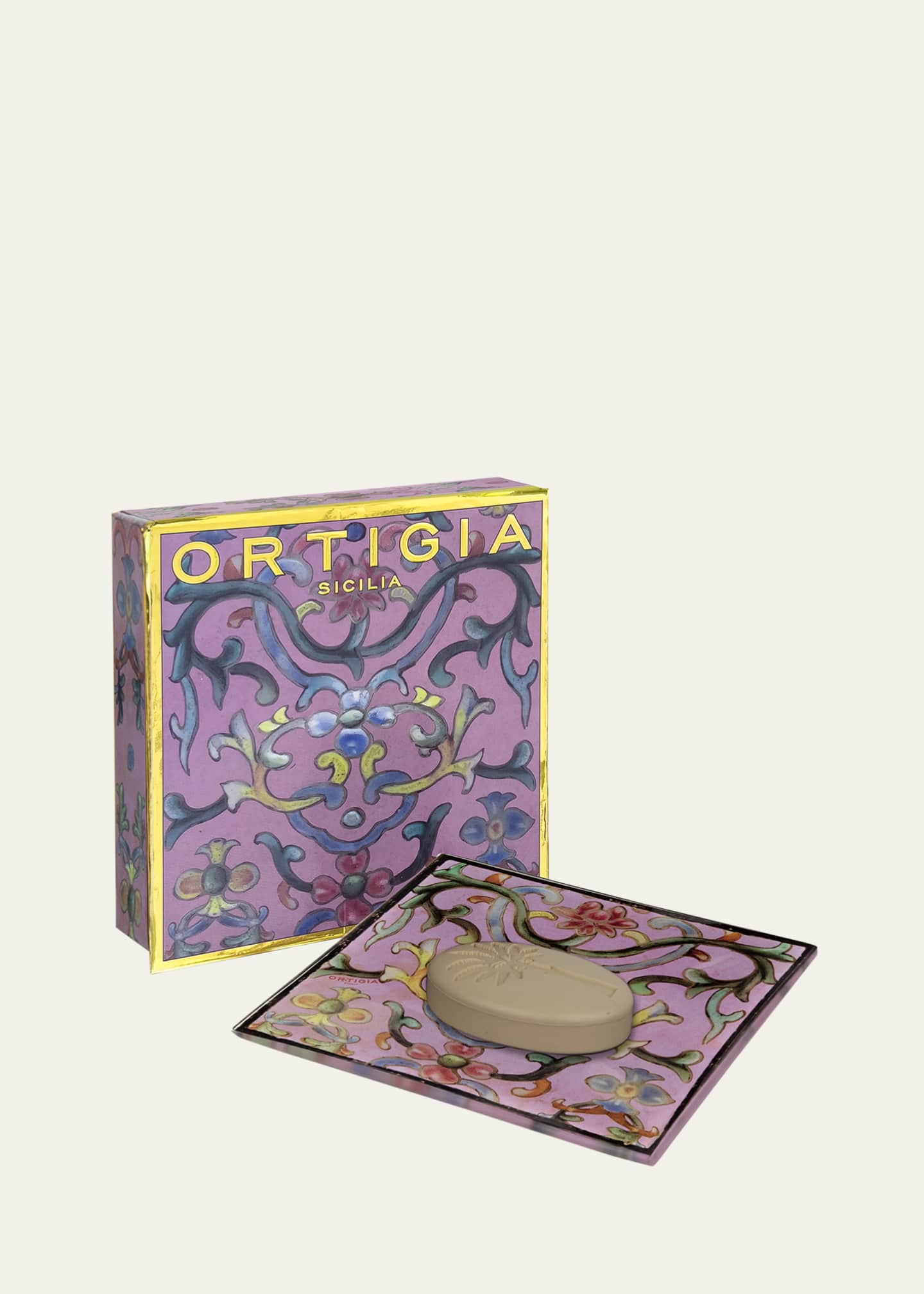 Ortigia Aragona Glass Plate and Soap Set Image 1 of 3