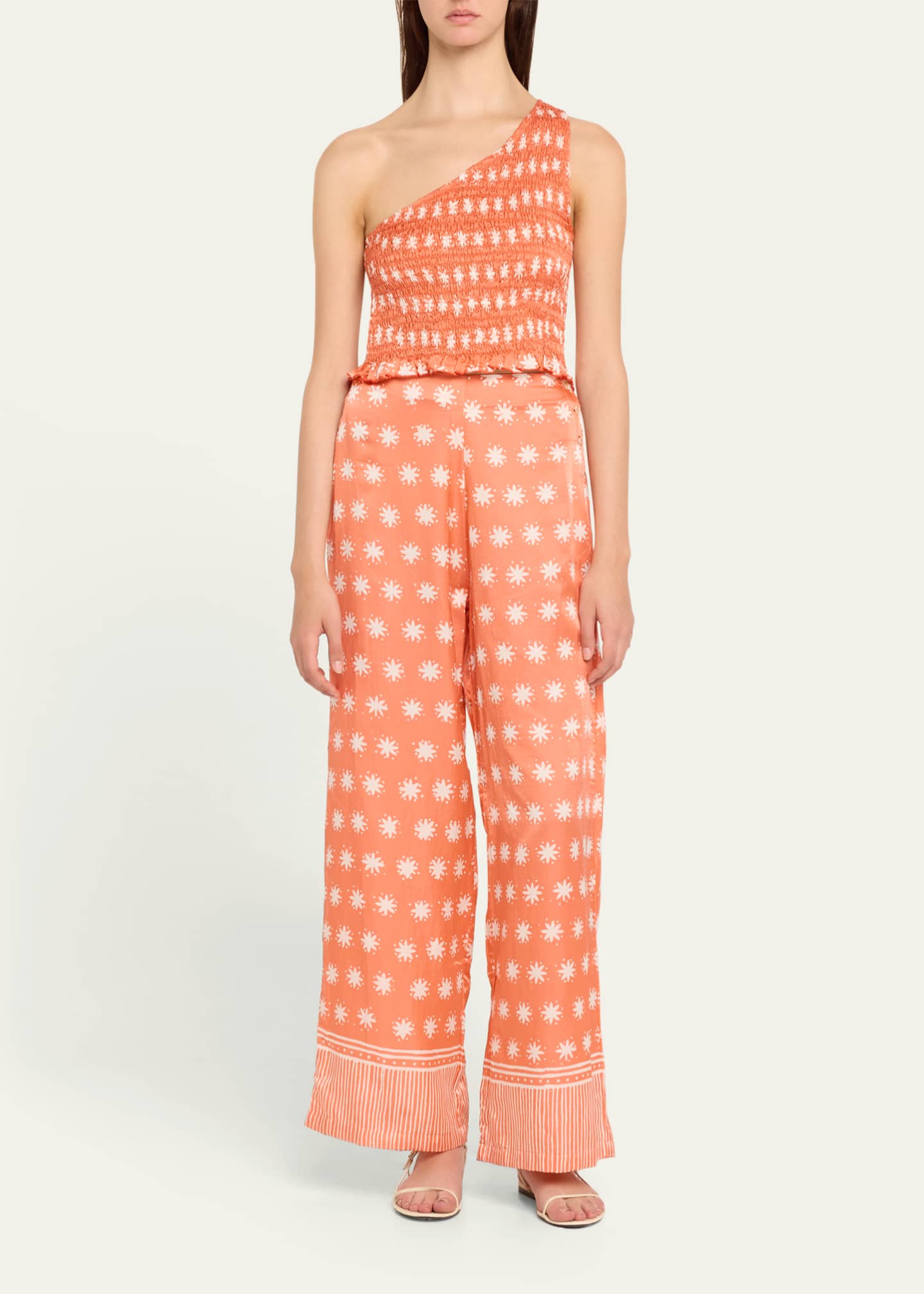 Cloe Cassandro Tara One-Shoulder Smocked Top Image 2 of 5