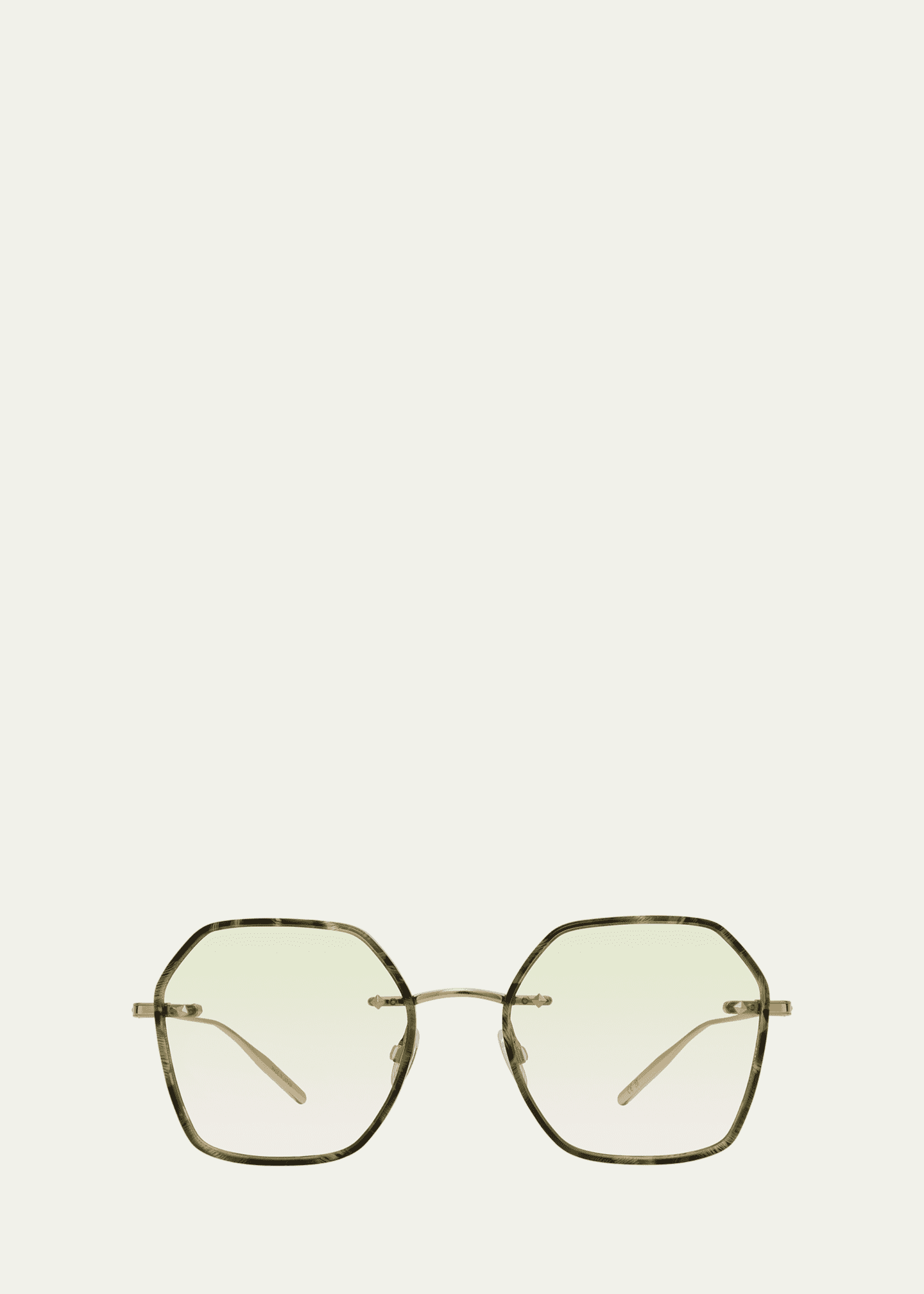 Barton Perreira Rhonda Patterned Titanium & Acetate Square Sunglasses