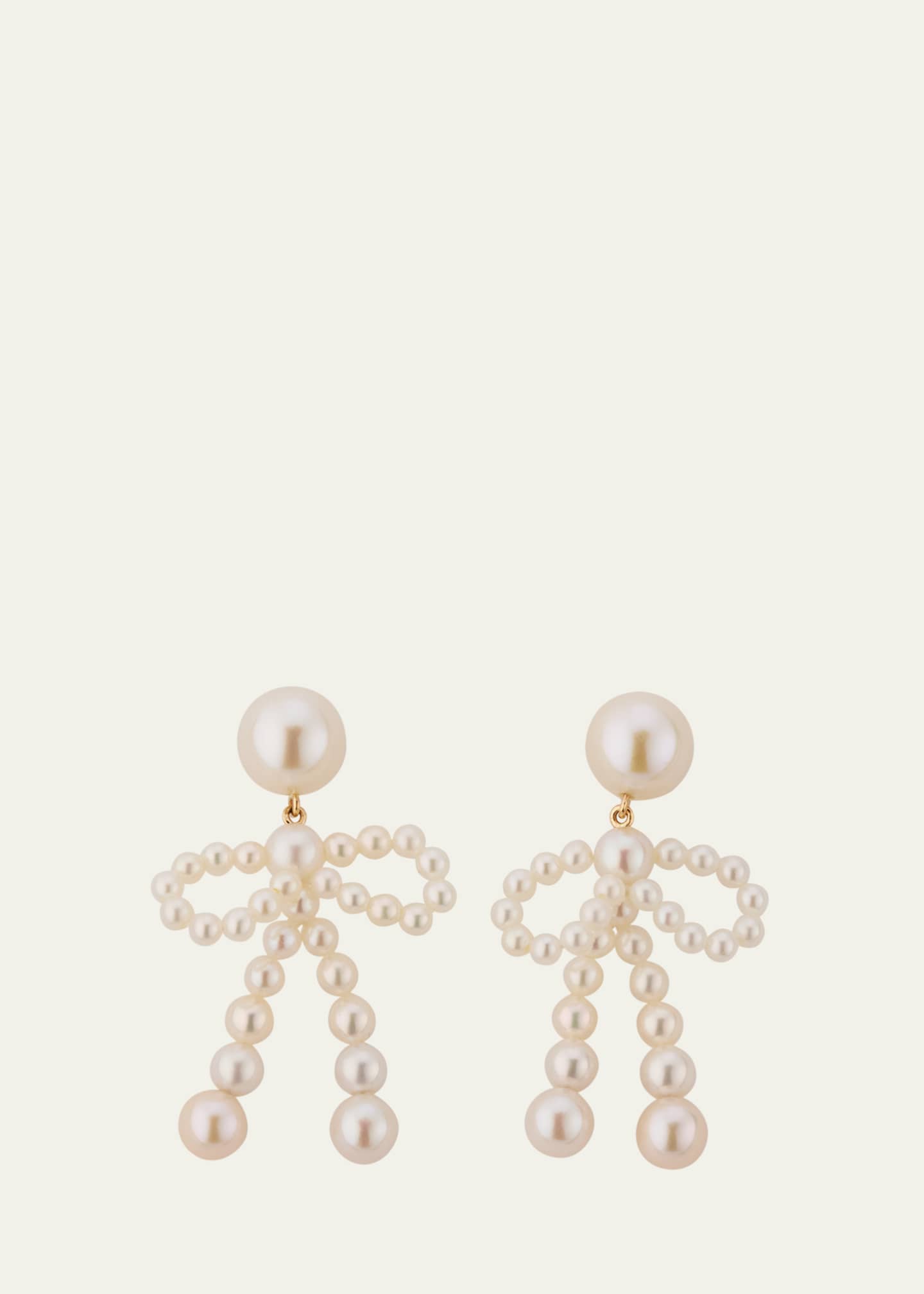Sophie Bille Brahe Bow Drop Earrings Image 1 of 4