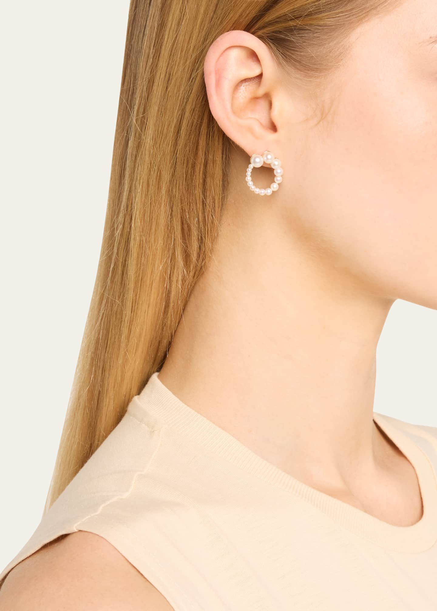 Sophie Bille Brahe Petite Embrass de Perle Graduated Earring, Single, Right Image 2 of 4