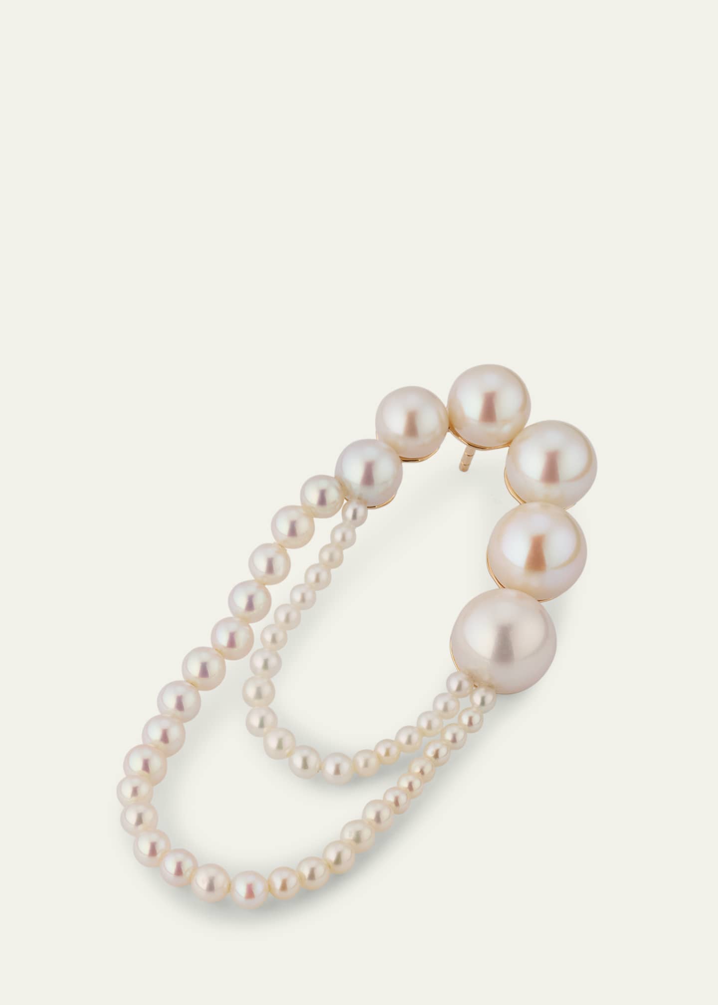 Sophie Bille Brahe Embrasse de Perle Graduated Loop Earrings, Single, Right Image 3 of 4