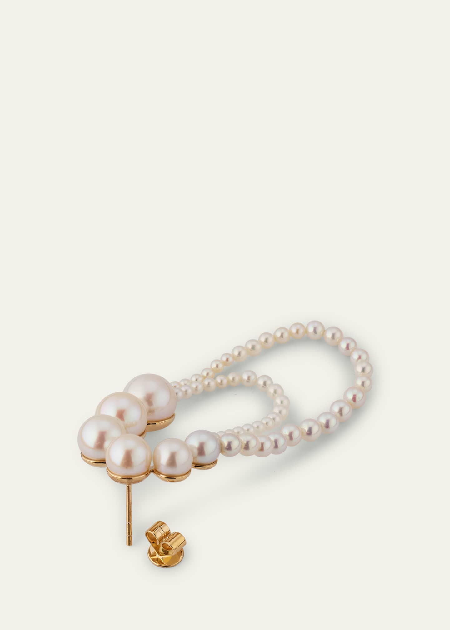Sophie Bille Brahe Embrasse de Perle Graduated Loop Earrings, Single, Right Image 4 of 4