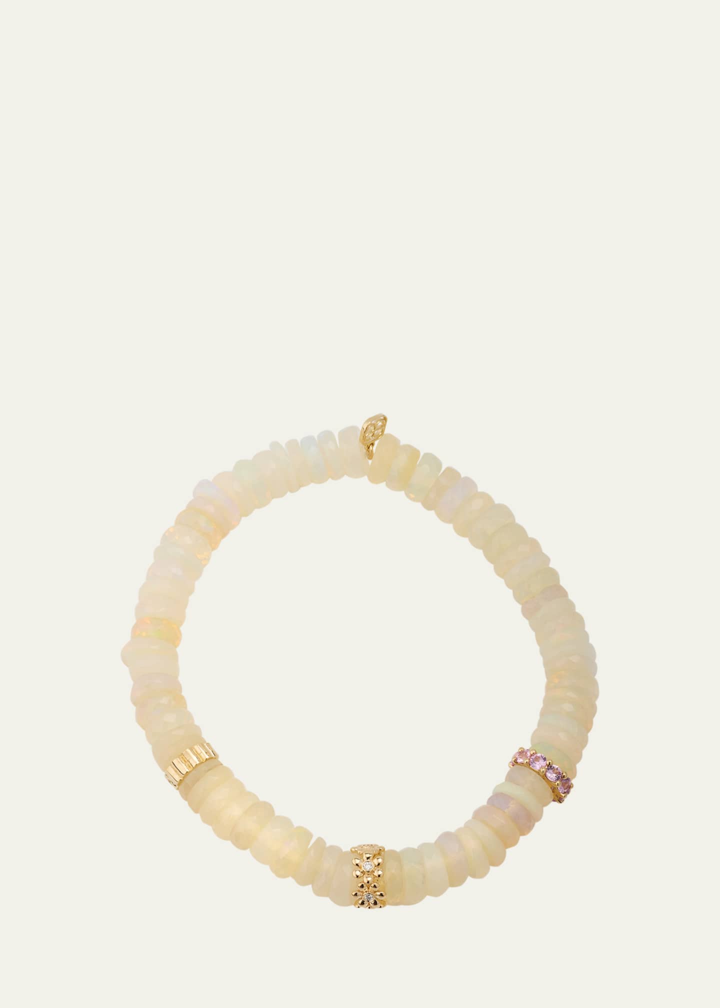 Sydney Evan Cocktail Daisy Rondelle on Ethiopian Beaded Bracelet