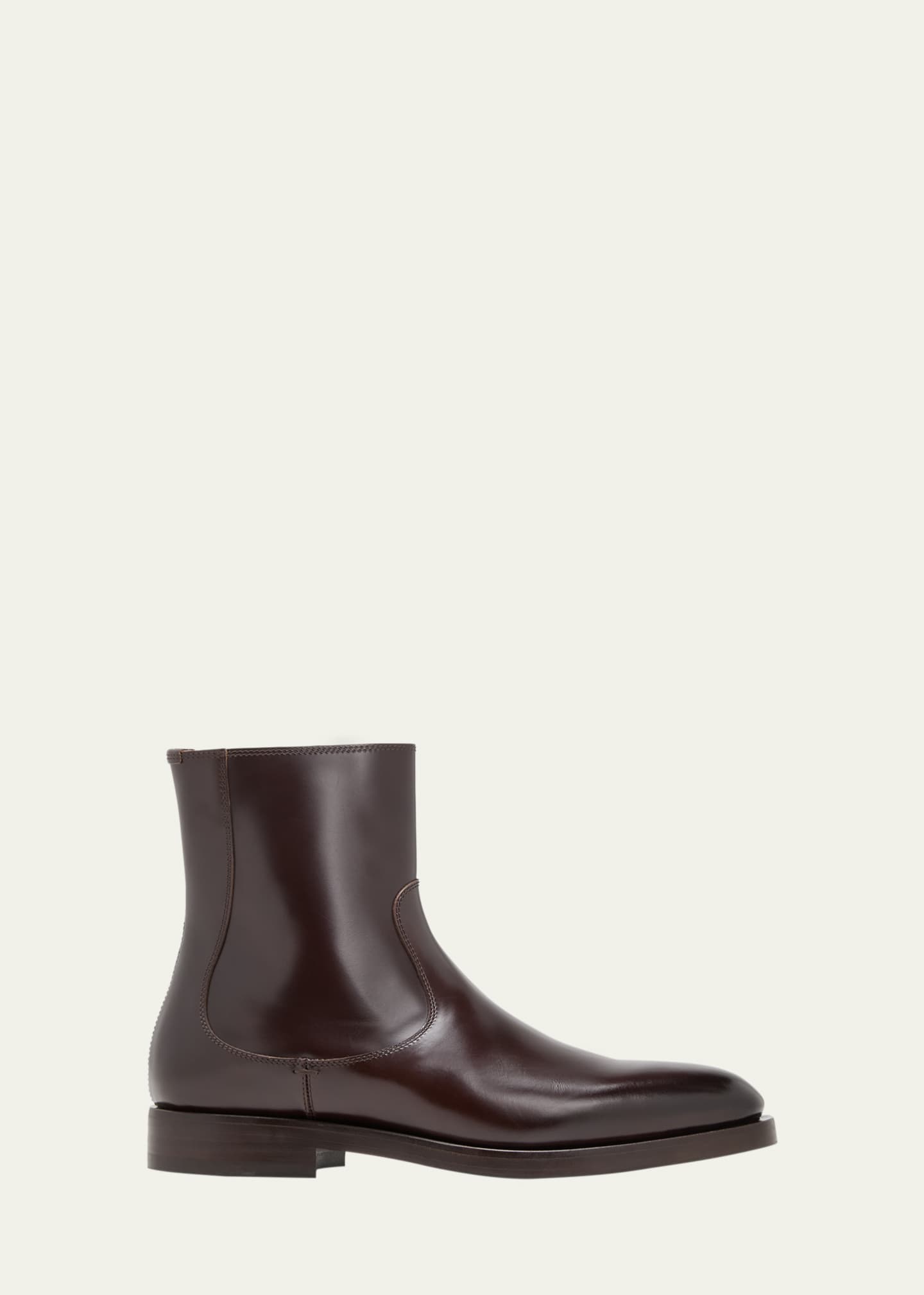 Brunello Cucinelli Men's Polished Calfskin Dress Boots Image 1 of 5