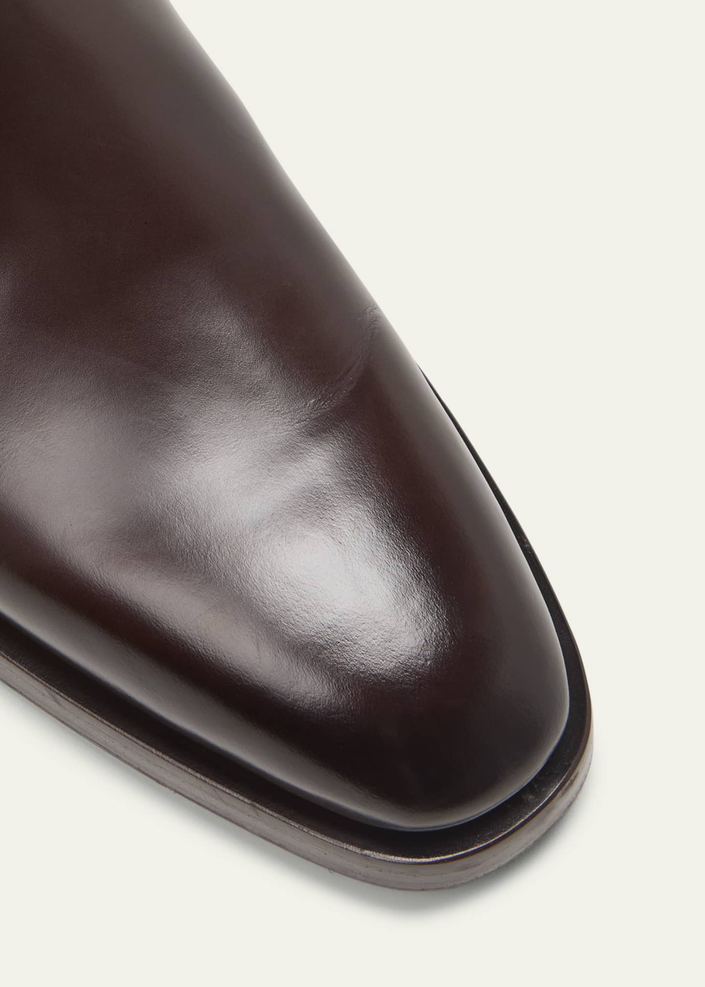 Brunello Cucinelli Men's Polished Calfskin Dress Boots Image 5 of 5
