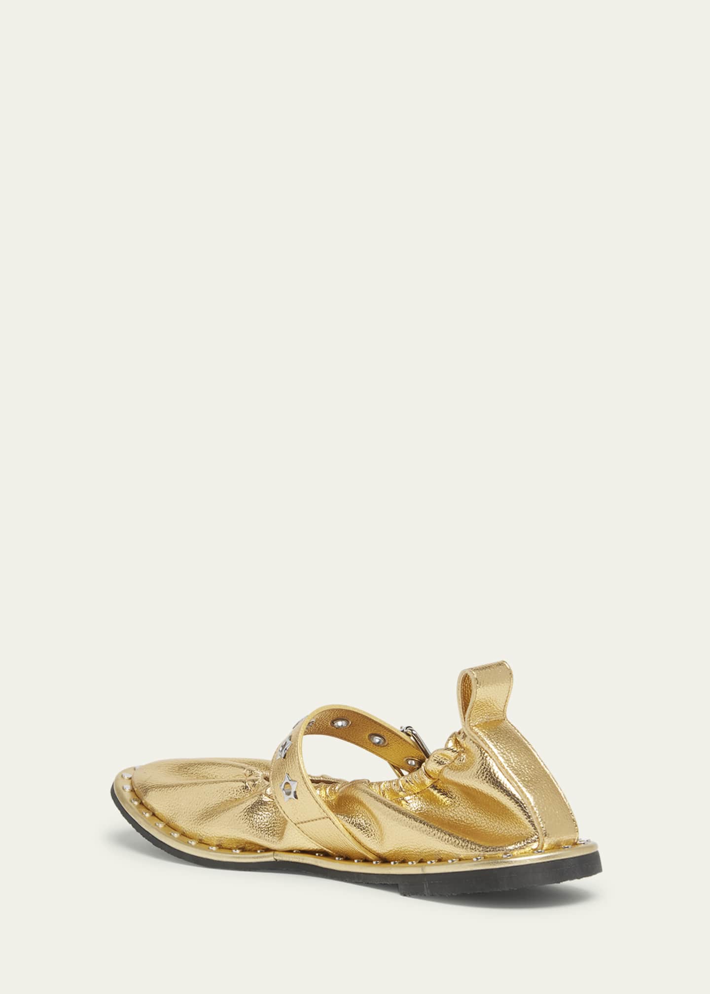 Stella McCartney Falabella Metallic Vegan Buckle Ballerina Flats Image 4 of 5