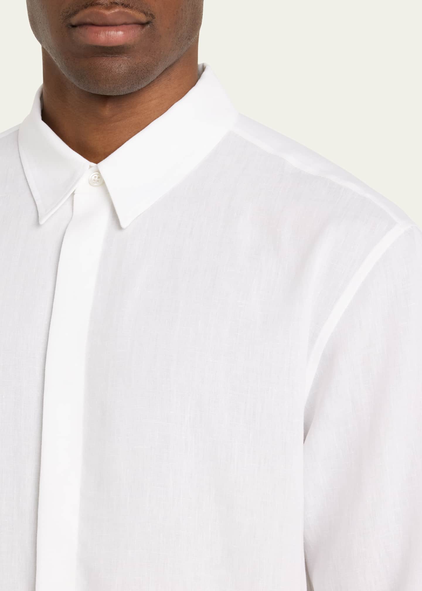 Gabriela Hearst Men's Nicolas Linen Sport Shirt Image 5 of 5