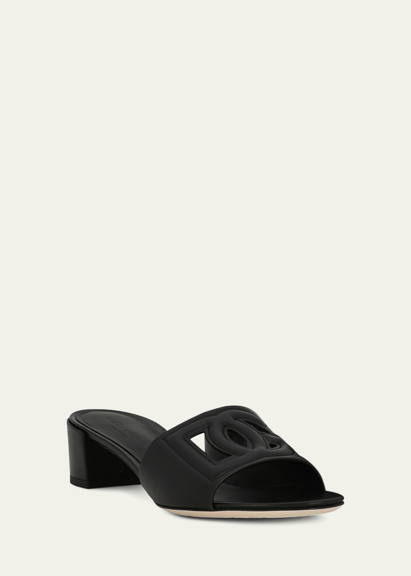 Dolce&Gabbana 40mm DG Cutout Leather Slide Image 2 of 4