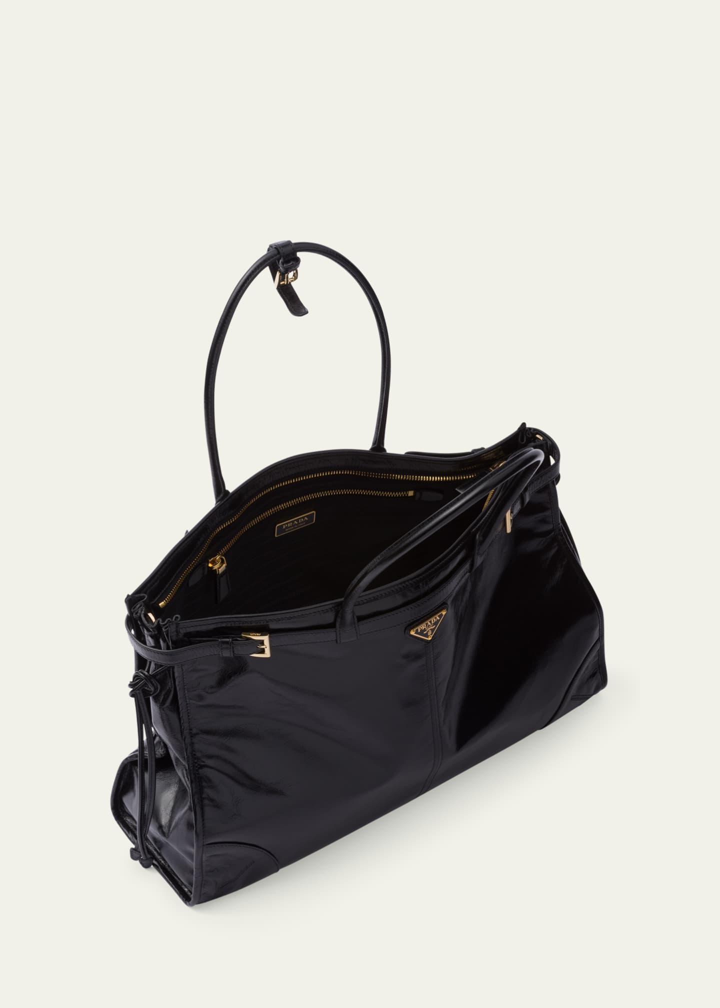 Prada Buckle Leather Shoulder Bag Image 4 of 5