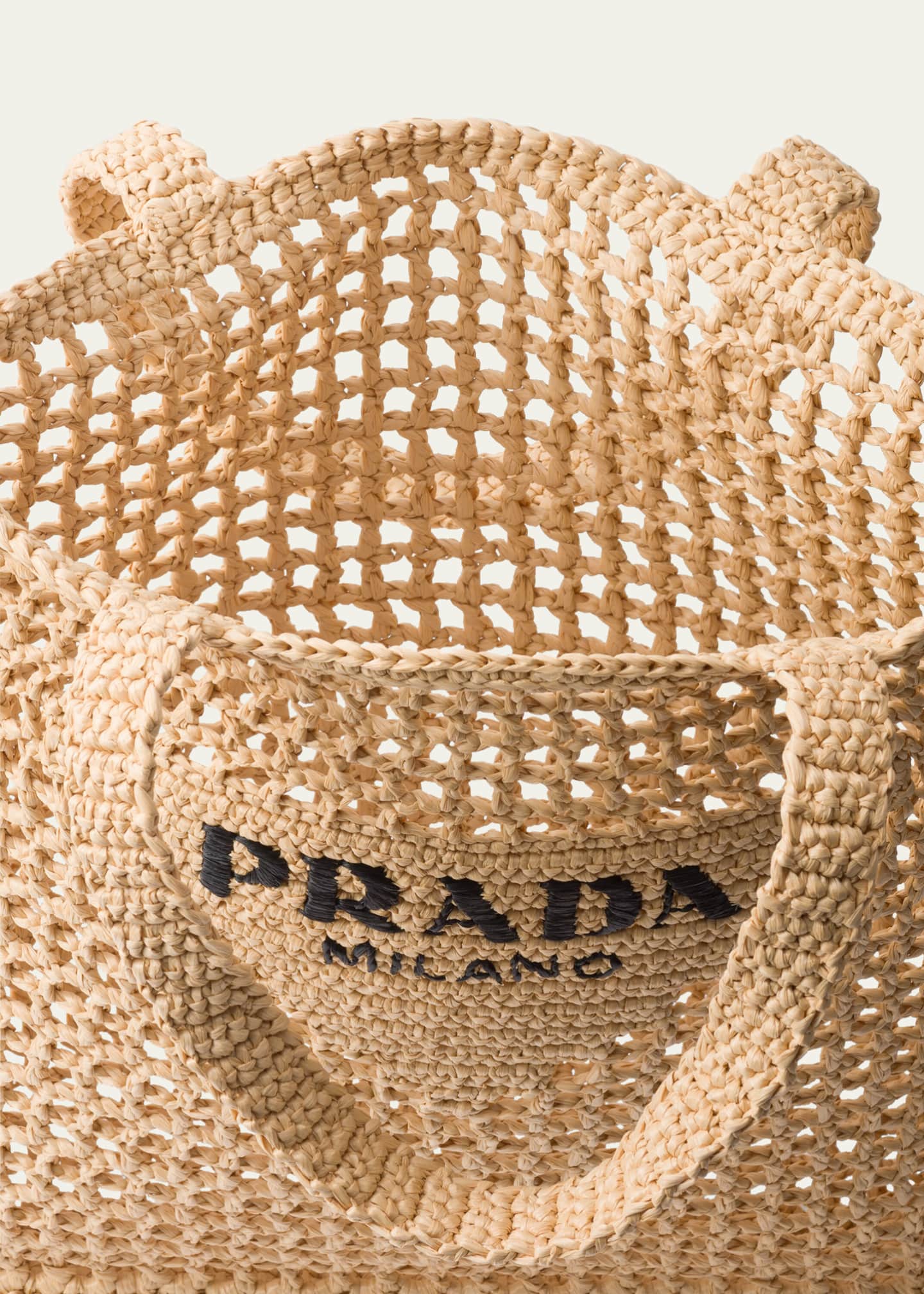 Prada Logo Crochet Tote Bag Image 3 of 3