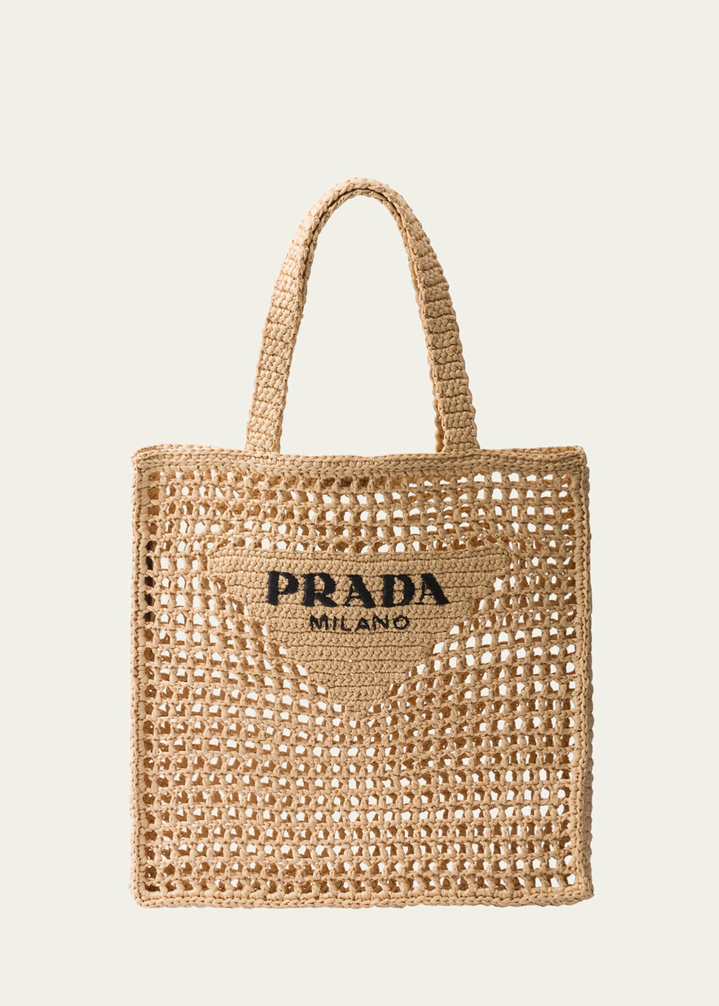 Prada Logo Crochet Tote Bag Image 1 of 3