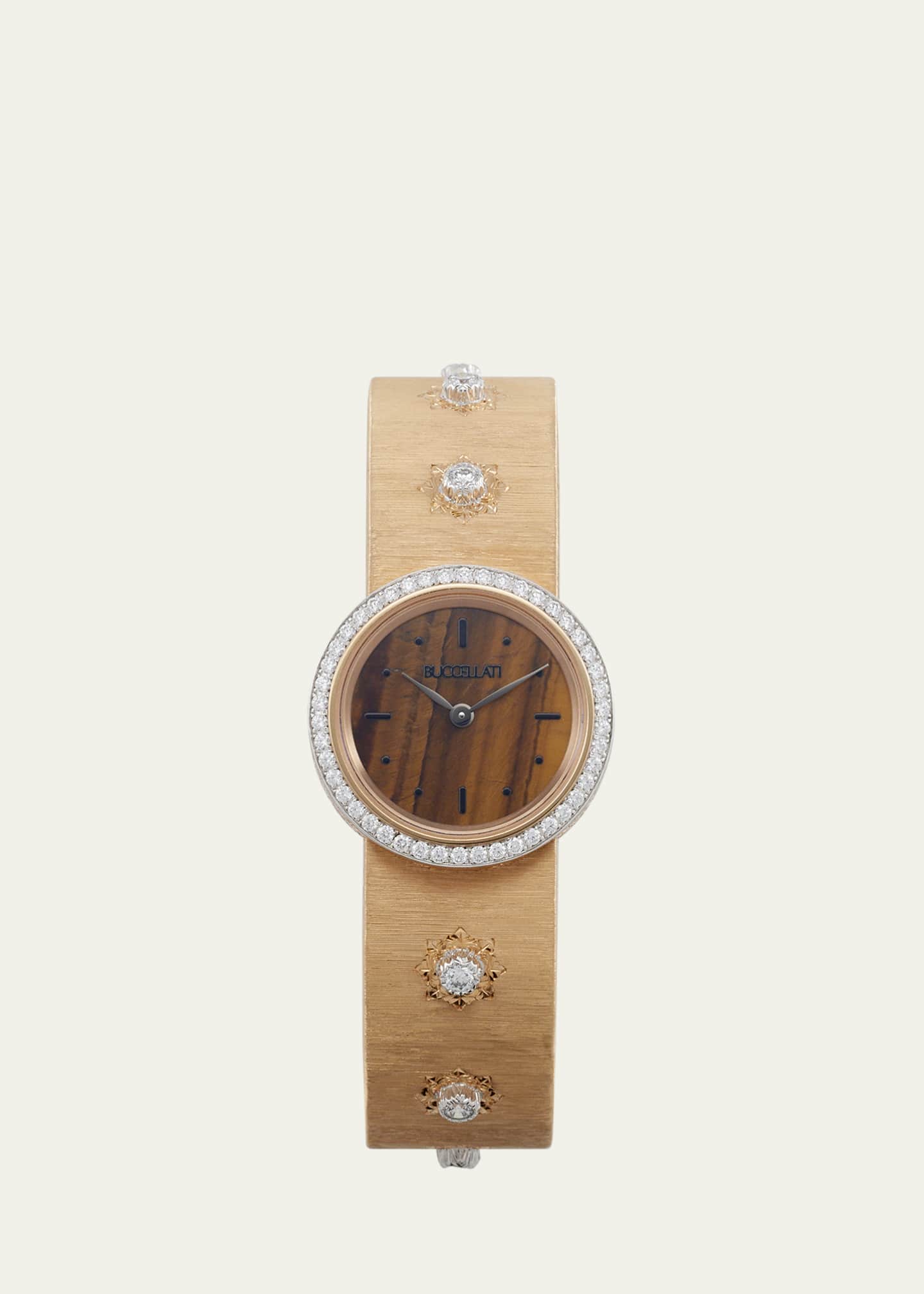 Buccellati Macri 18K Pink Gold Diamond and Tiger's Eye Watch Image 1 of 4
