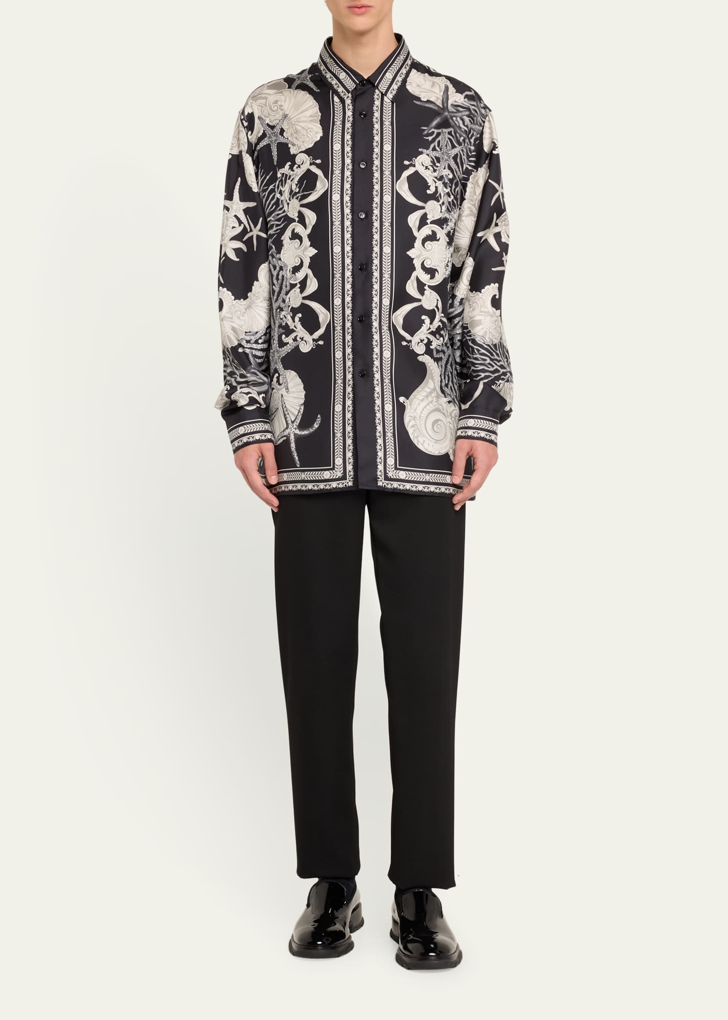 Versace silk button down discount
