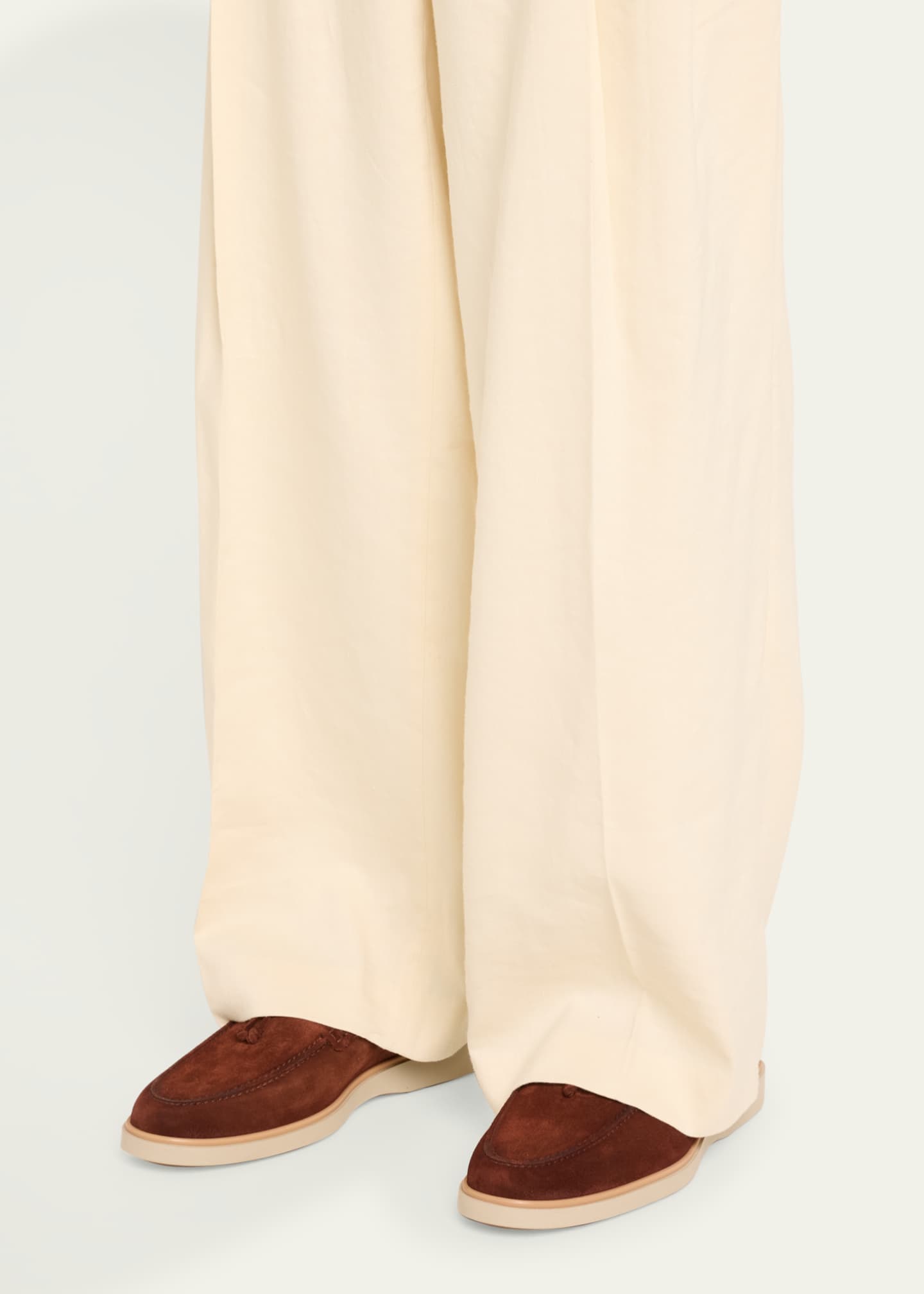 MANEBI x Luca Rubinacci - Swan Suede Boat Shoes Sage