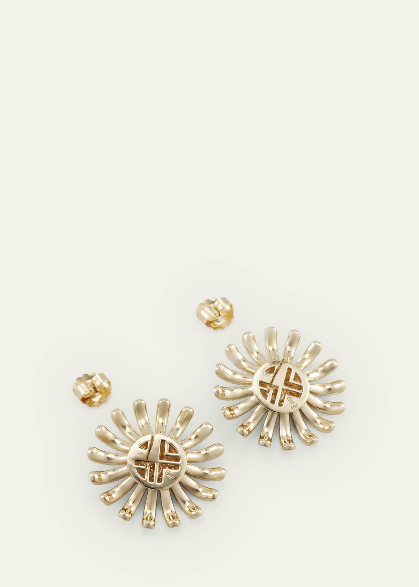 Harwell Godfrey 18K Chubby Sunflower Earrings with Turquoise Image 4 of 4