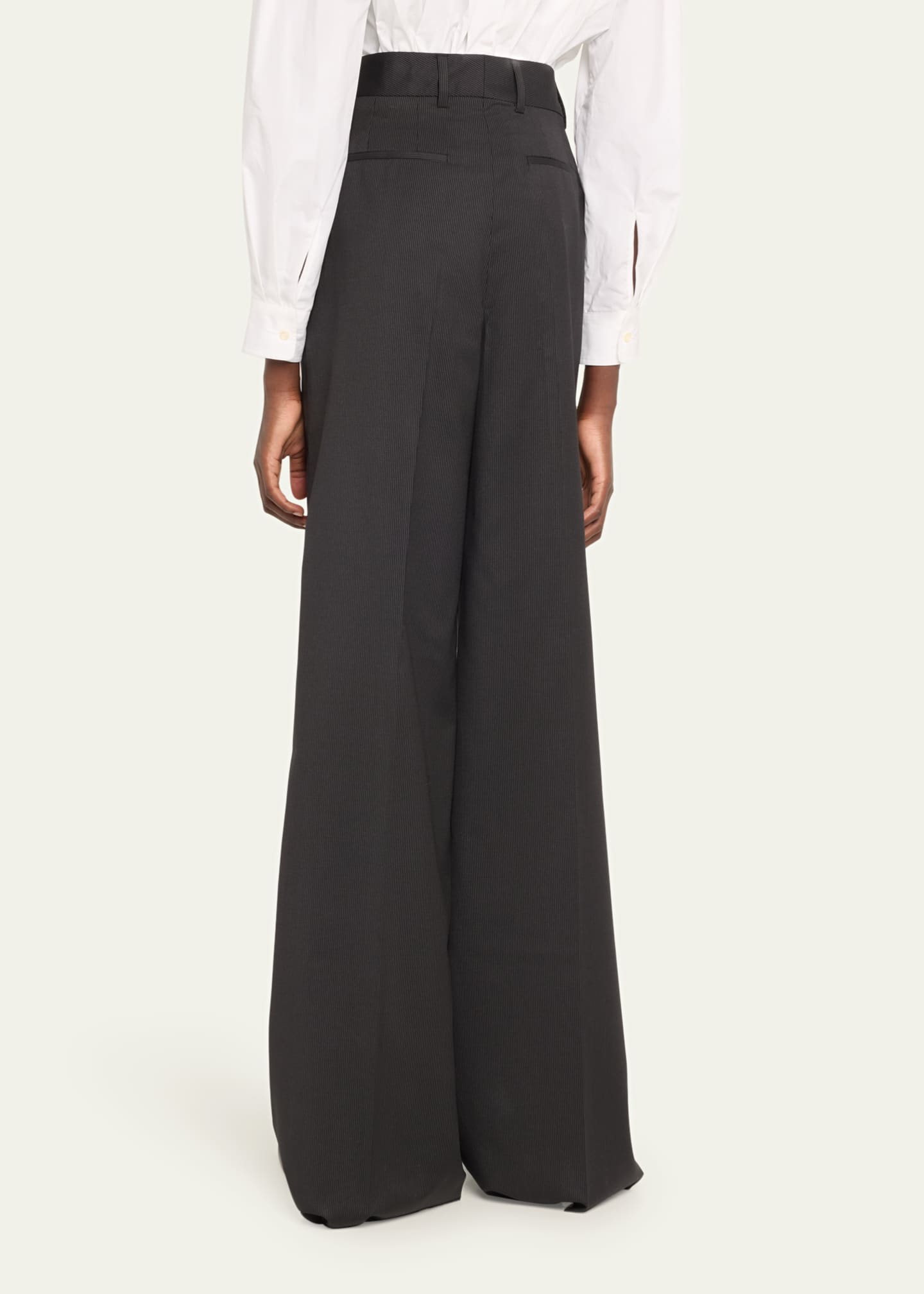 Officine Generale Rosa Pinstripe Italian Wool Pants Image 3 of 5