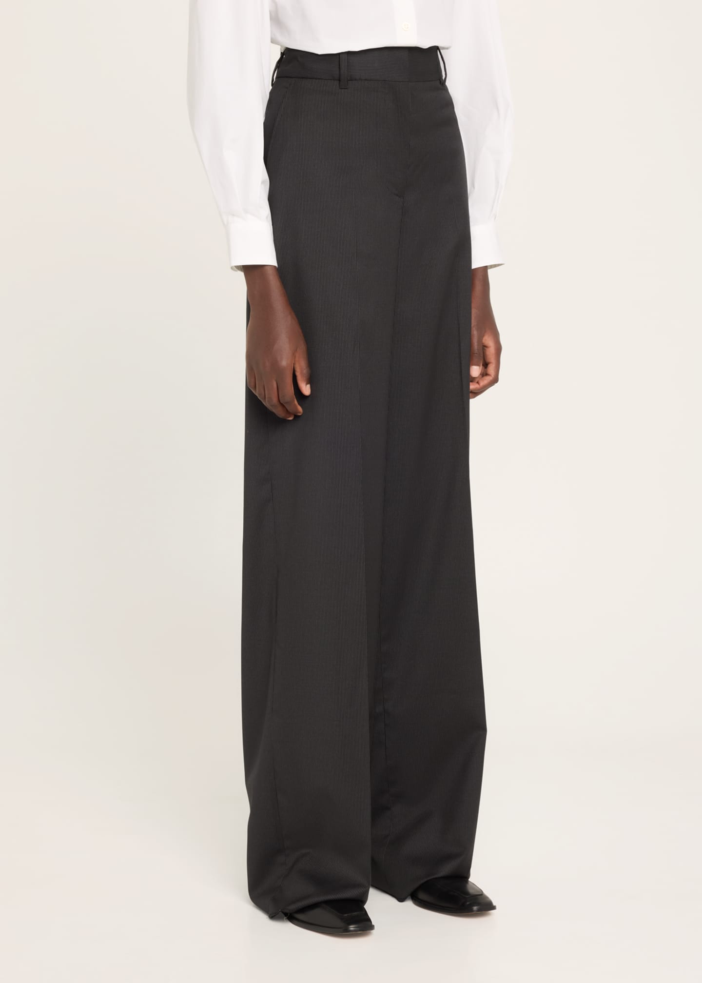 Officine Generale Rosa Pinstripe Italian Wool Pants Image 4 of 5