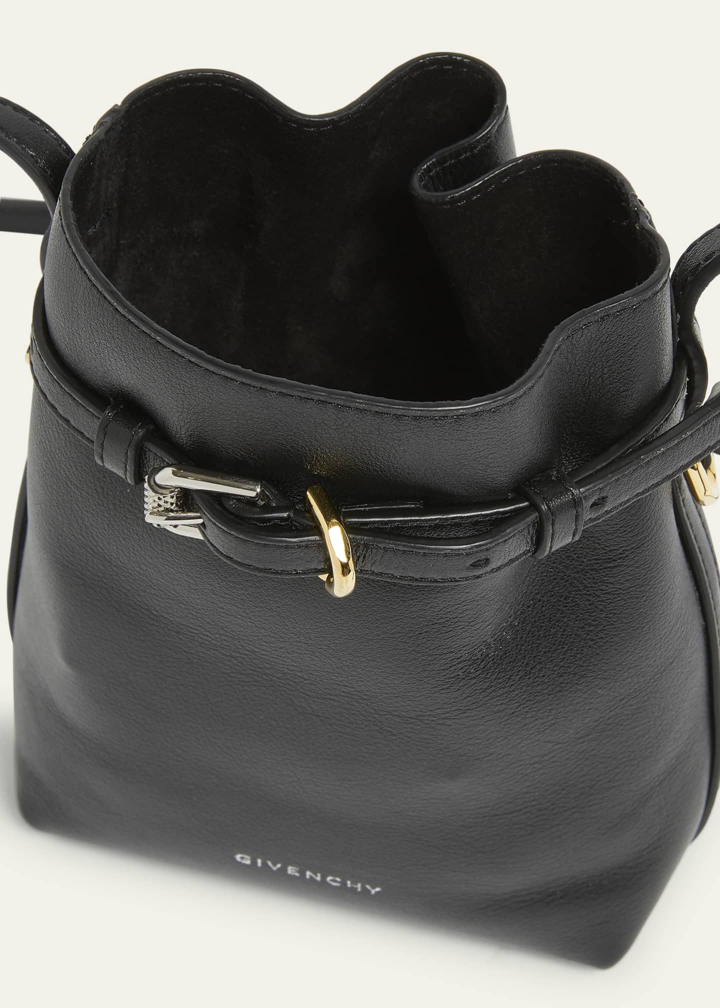 Givenchy Voyou Phone Pouch Bucket Bag in Shiny Tumbled Leather Image 4 of 5