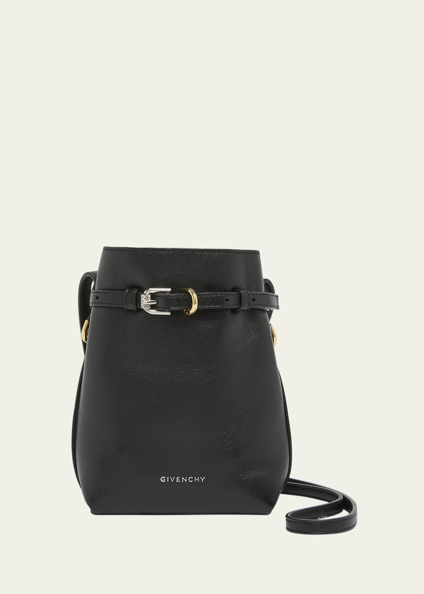Givenchy Voyou Phone Pouch Bucket Bag in Shiny Tumbled Leather Image 1 of 5