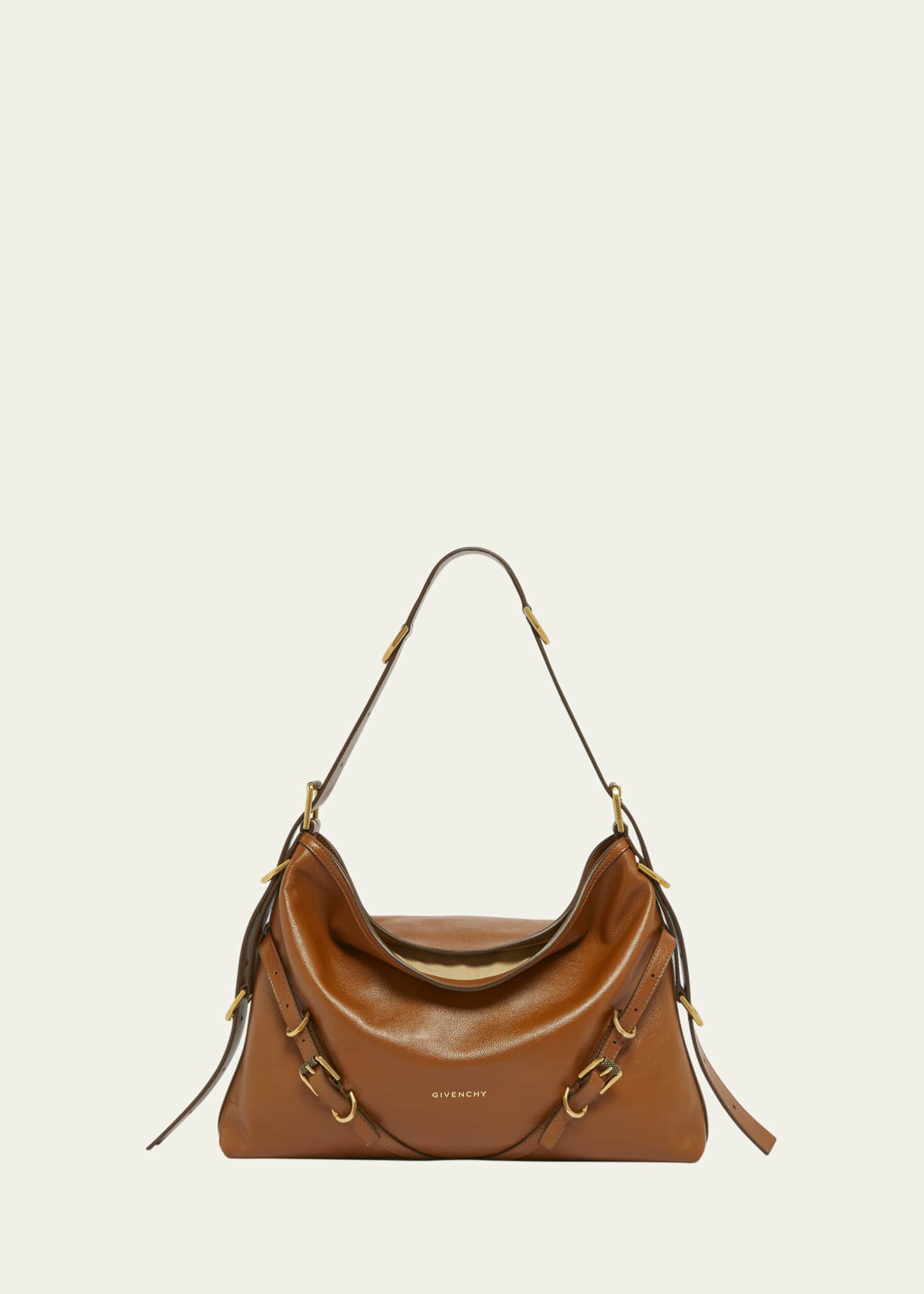 Givenchy Voyou Medium Shoulder Bag in Shiny Tumbled Leather Image 1 of 5