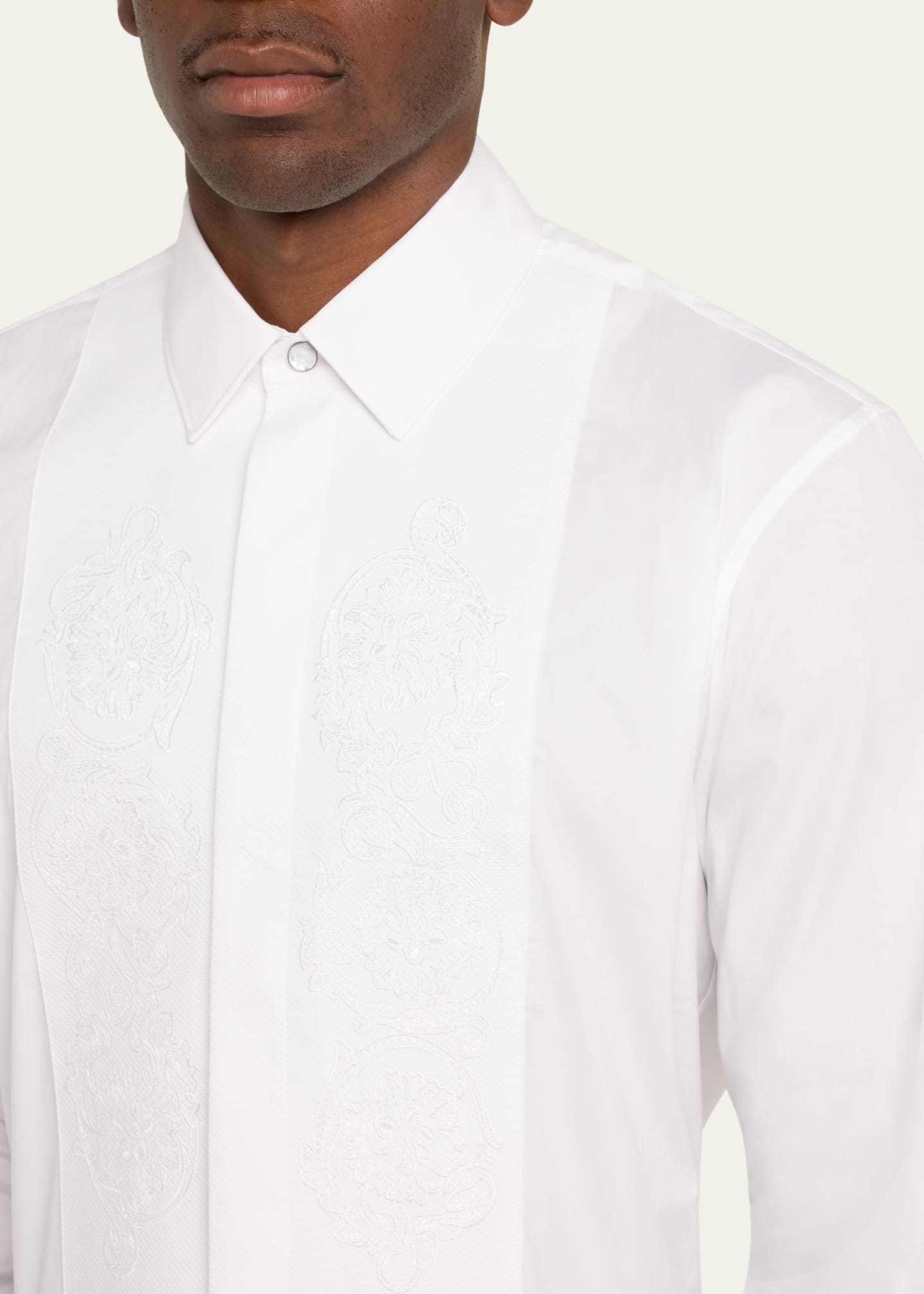 Versace Men's Button-Down Shirt with Baroque Bib Image 5 of 5