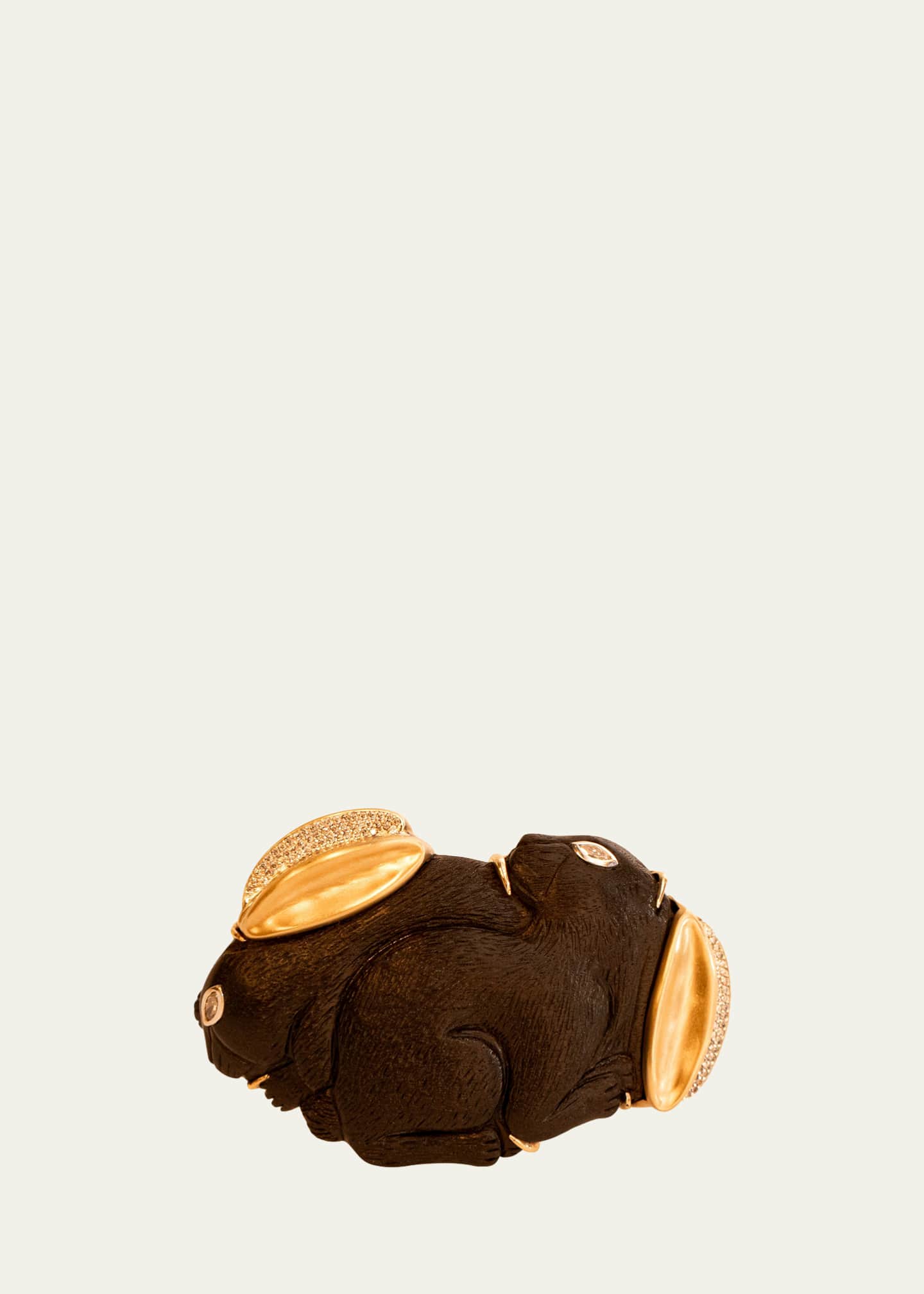 Silvia Furmanovich 18K Yellow Gold Double Rabbit Wood Bracelet with Diamonds Image 1 of 2