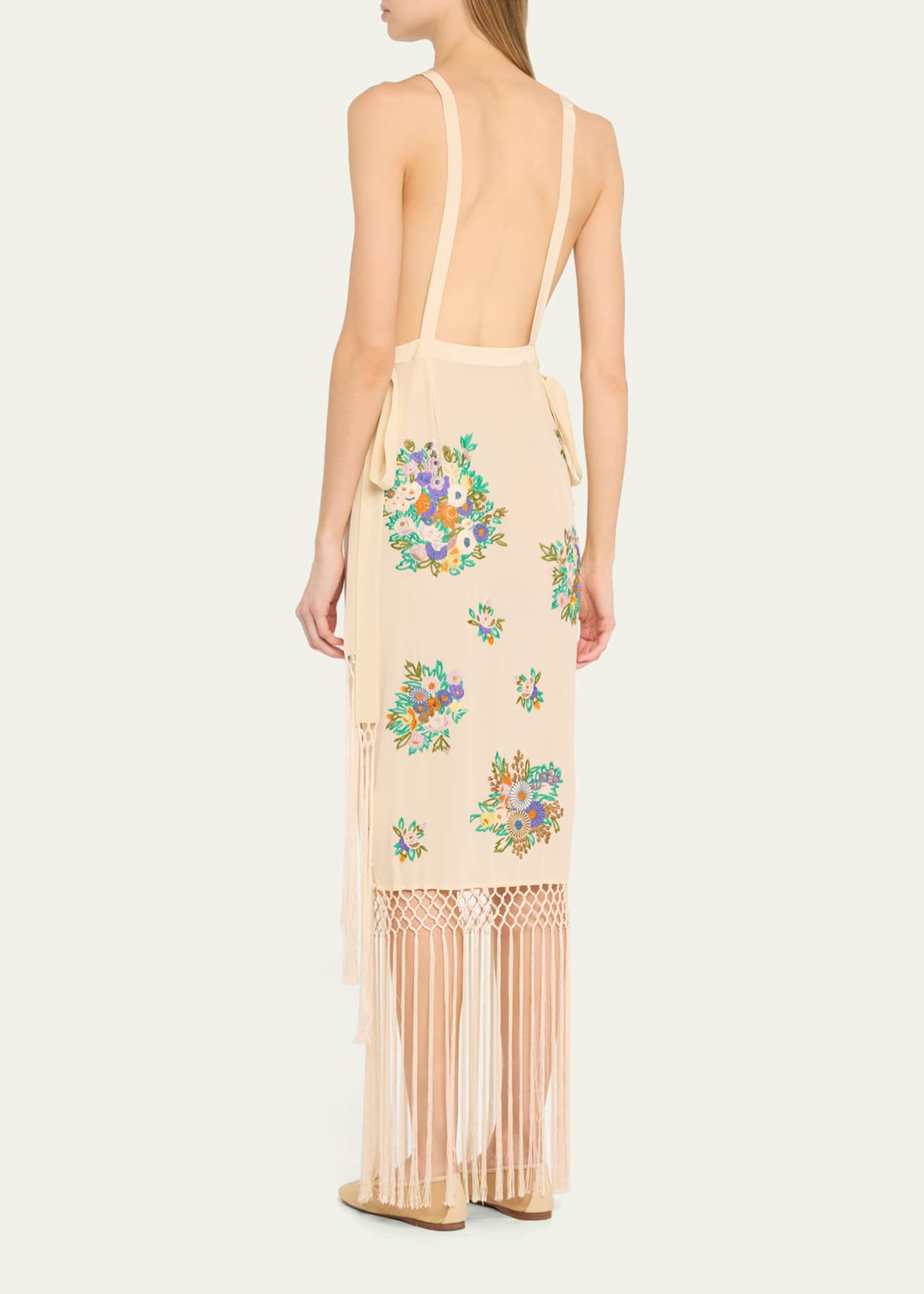 Bode Flower Language Backless Long Fringe Dress Image 3 of 5