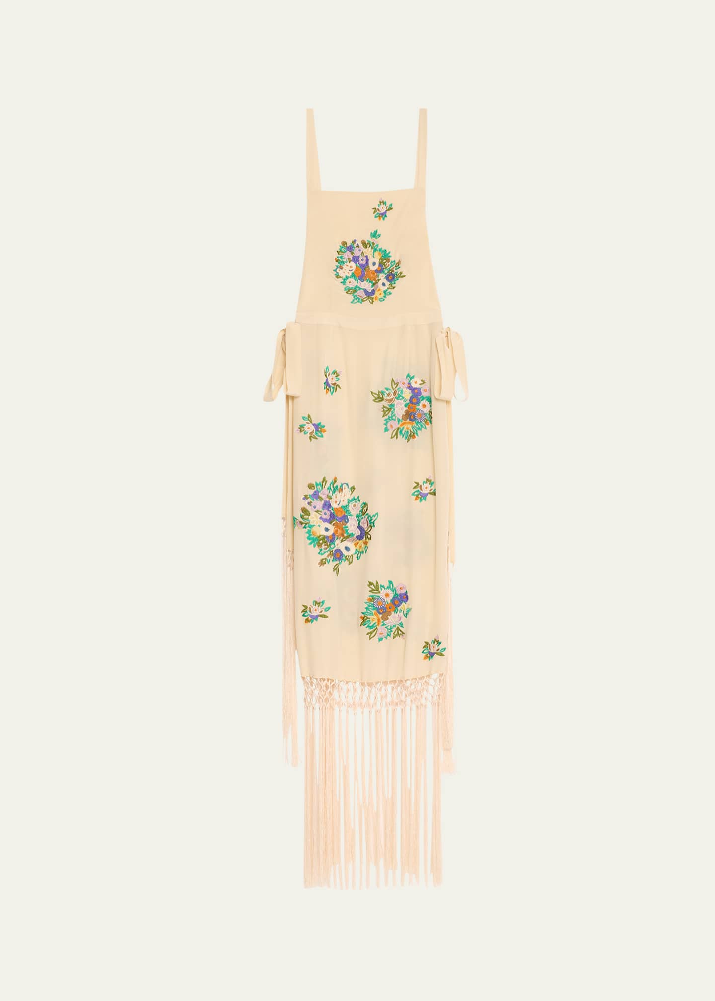 Bode Flower Language Backless Long Fringe Dress Image 1 of 5