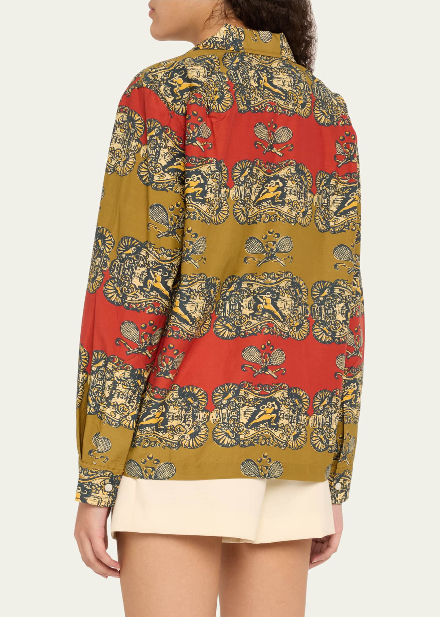 Bode Tennis Court Long-Sleeve Button-Down Shirt Image 3 of 5