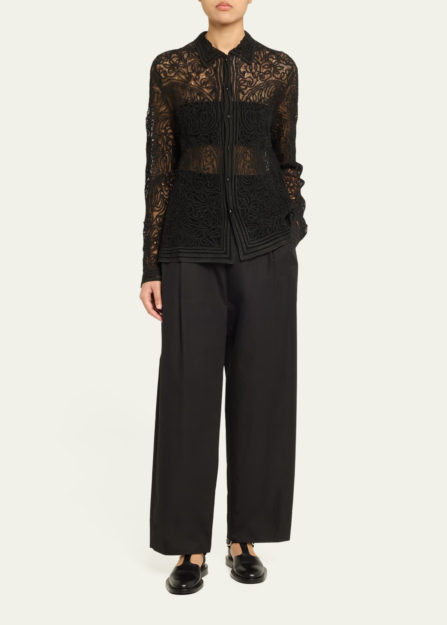 トップス BODE LACE CUTWORK SHIRT Primrose Lace Short Sleeve Shirt – BODE