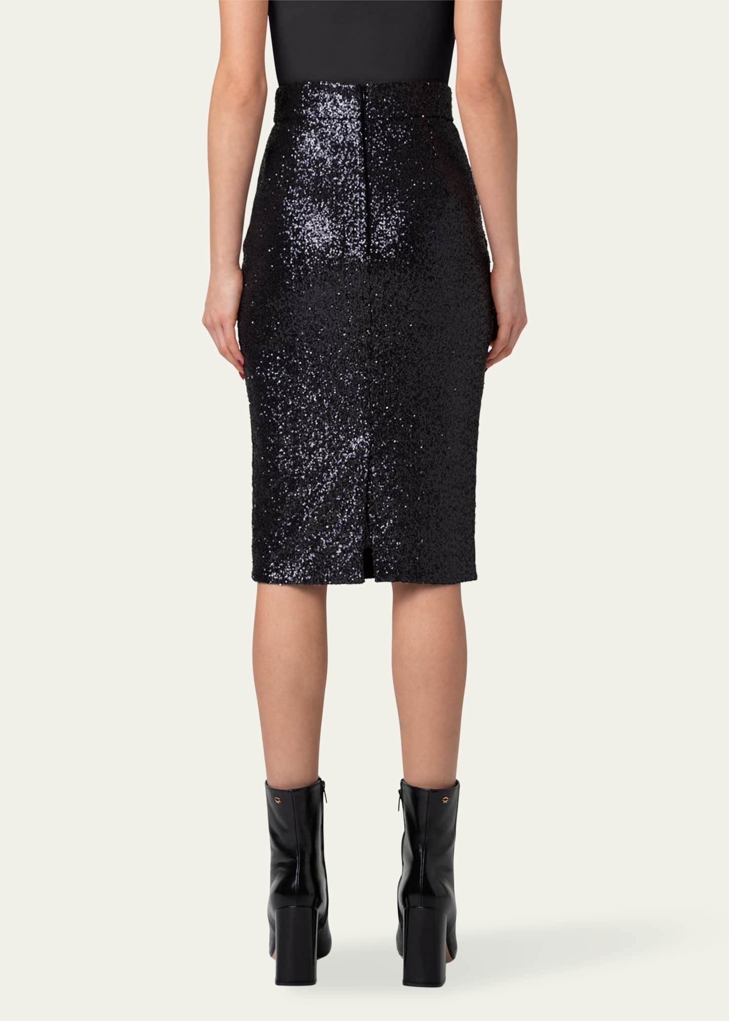 Akris Sequin Jersey Pencil Skirt Image 3 of 5