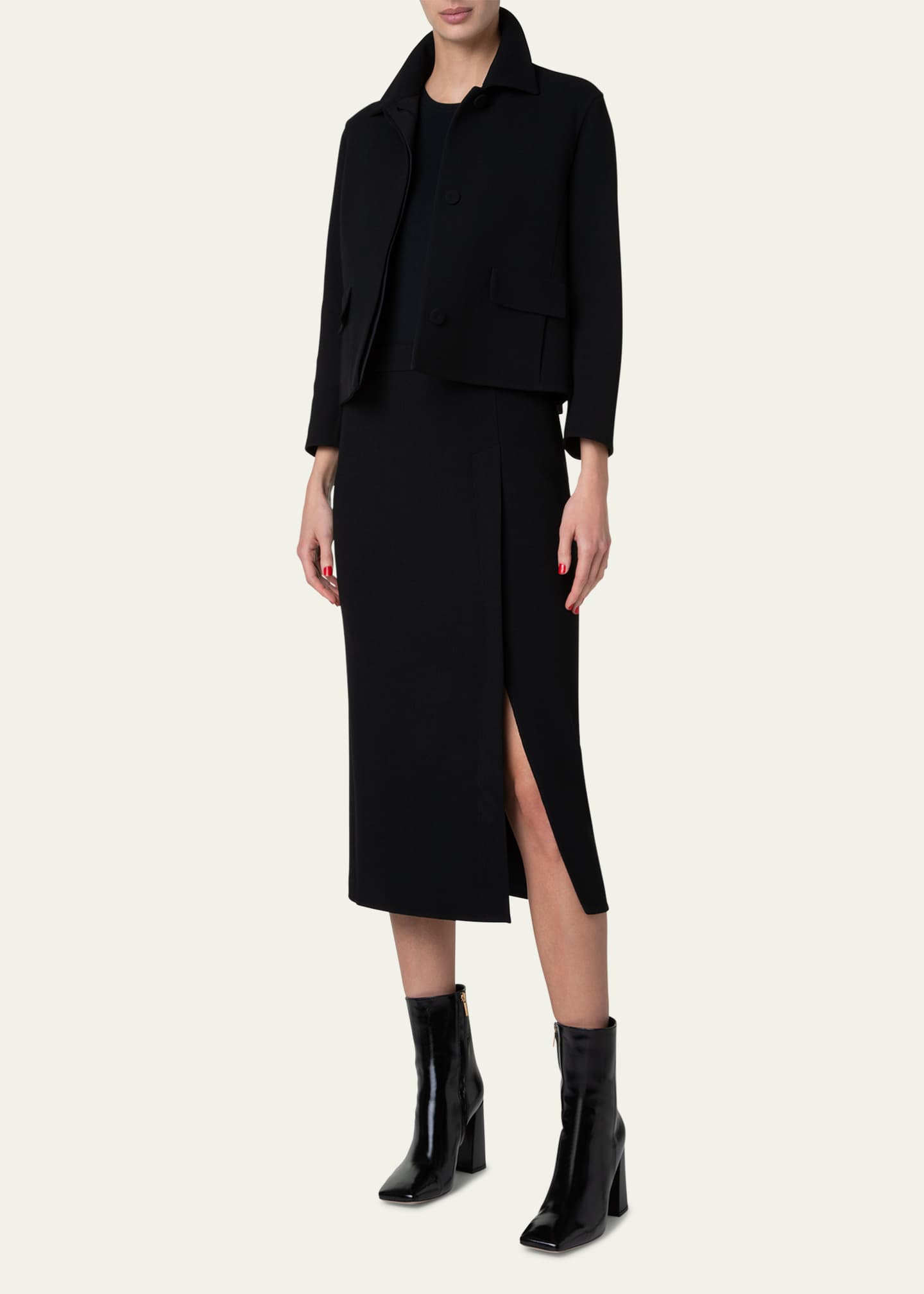 Akris Timo Wool Crepe Short Jacket Image 2 of 5
