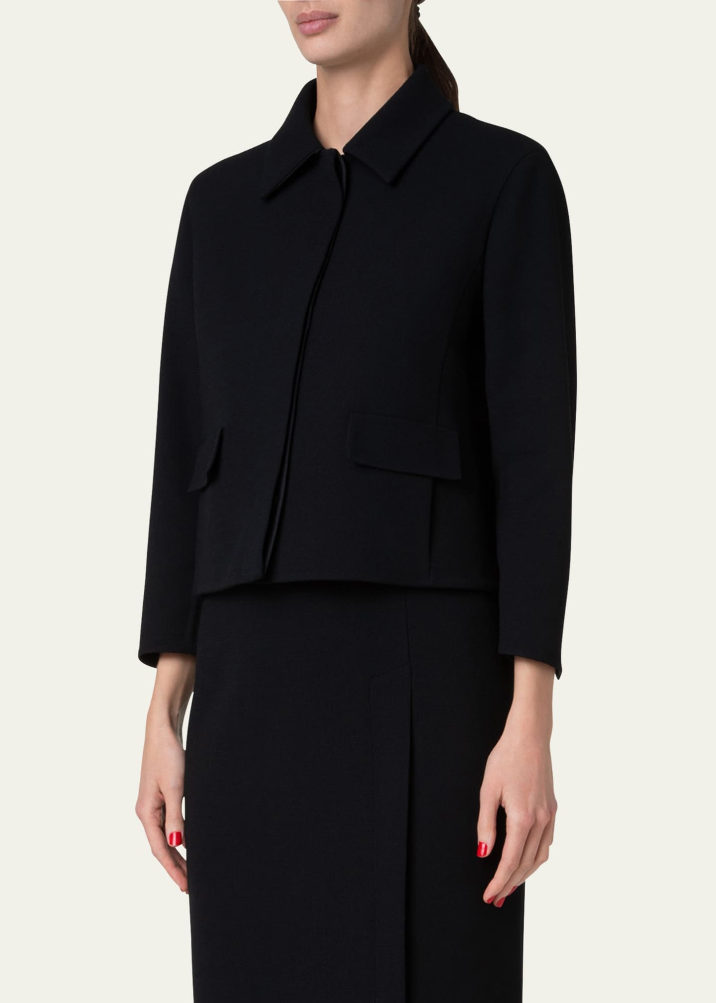 Akris Timo Wool Crepe Short Jacket Image 4 of 5