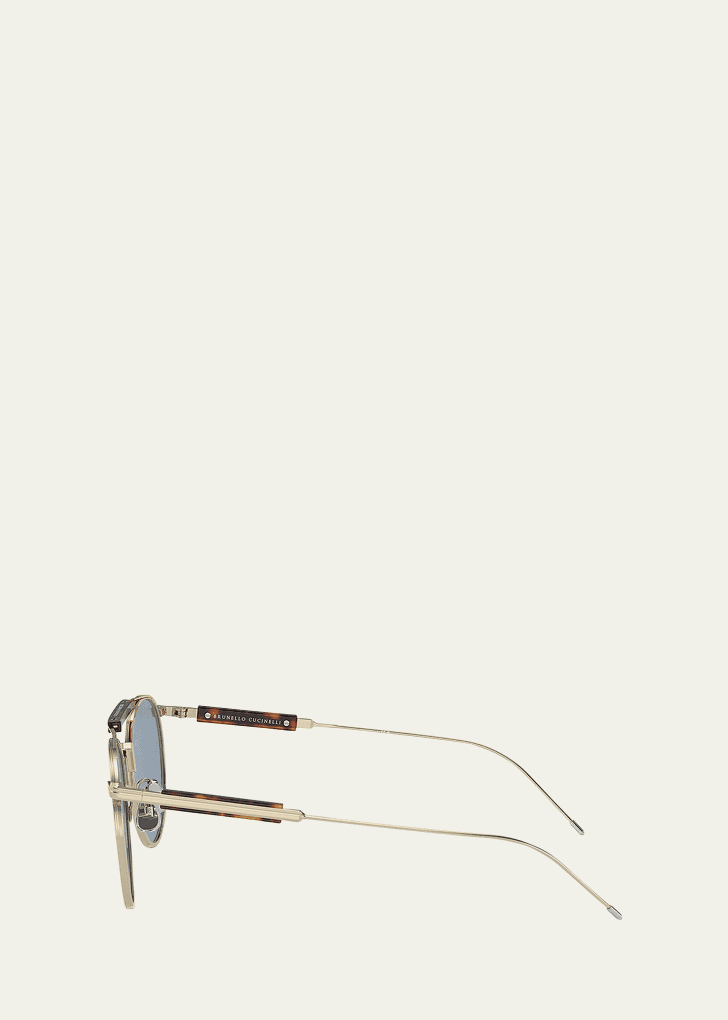 Brunello Cucinelli Men's Titanium Round Sunglasses Image 3 of 5