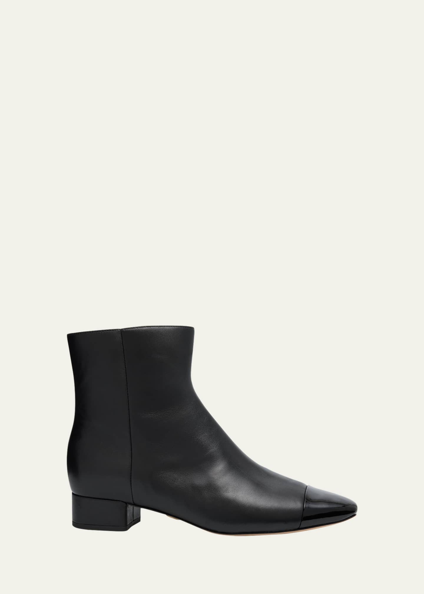 Veronica Beard Cecile CapToe Zip Leather Booties Bergdorf Goodman