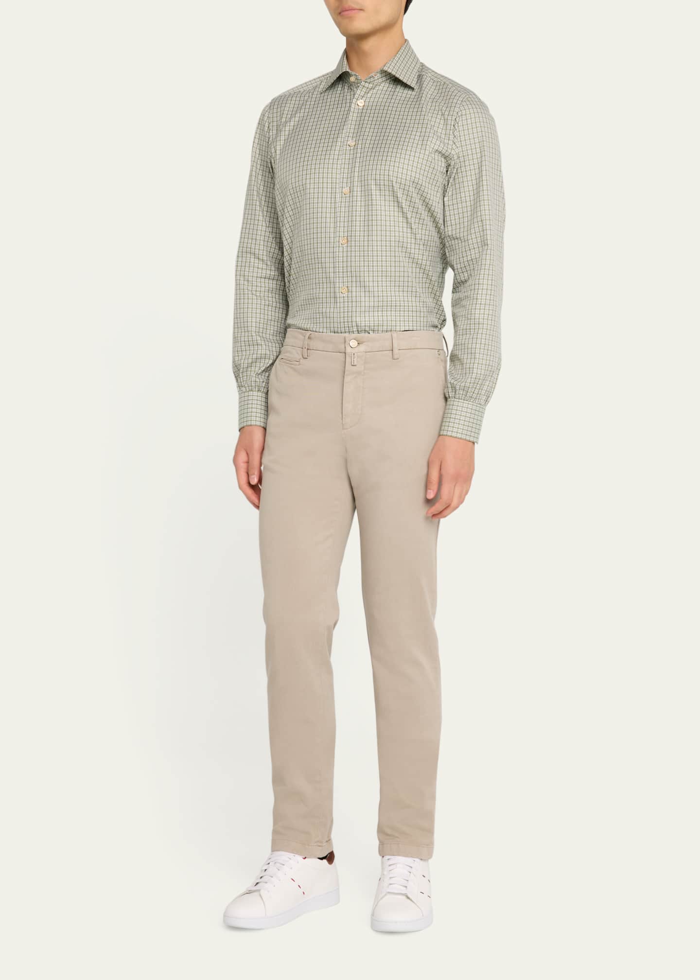 Kiton Men's Soft Lyocell-Cotton Twill Pants Image 2 of 5