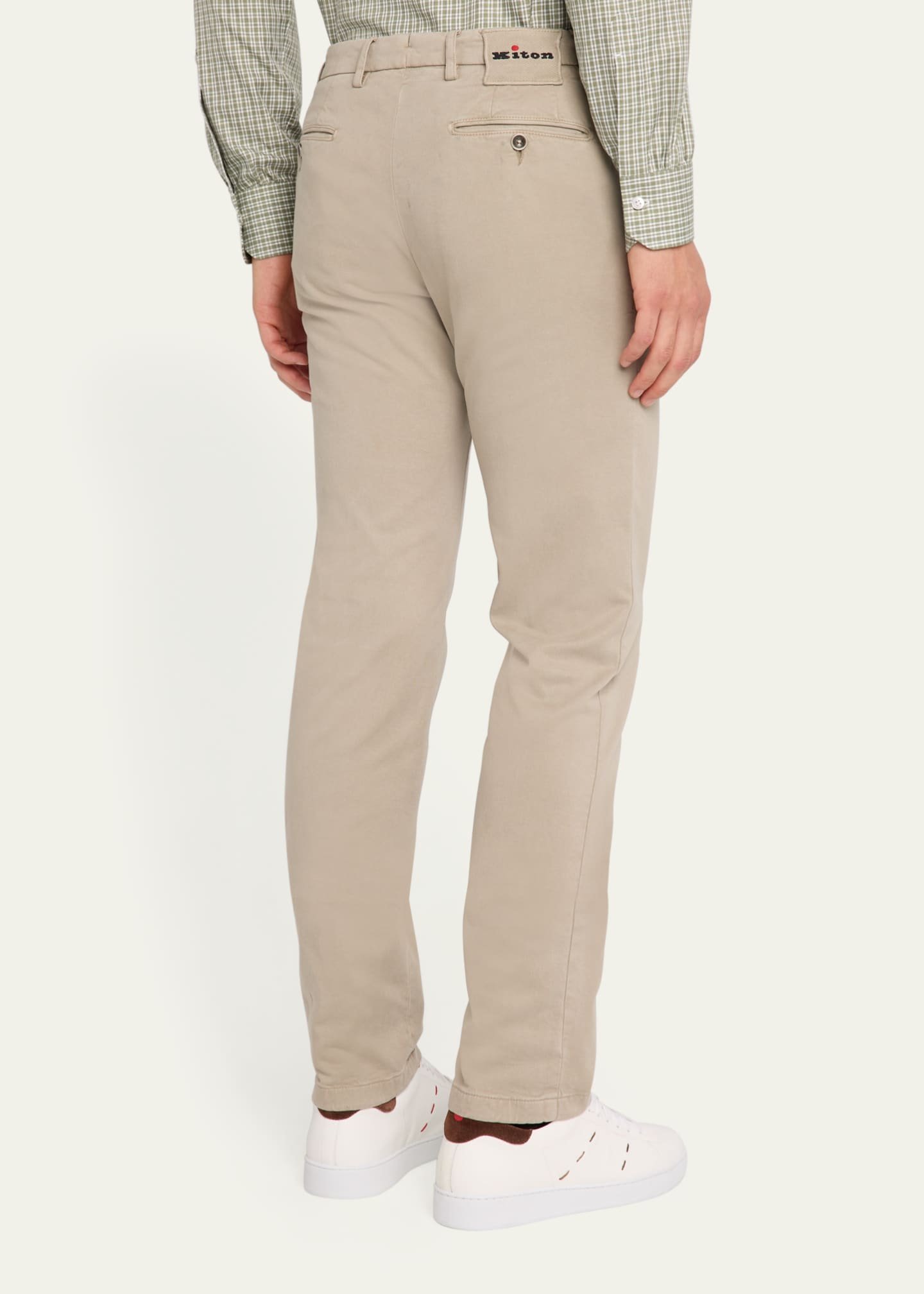 Kiton Men's Soft Lyocell-Cotton Twill Pants Image 3 of 5