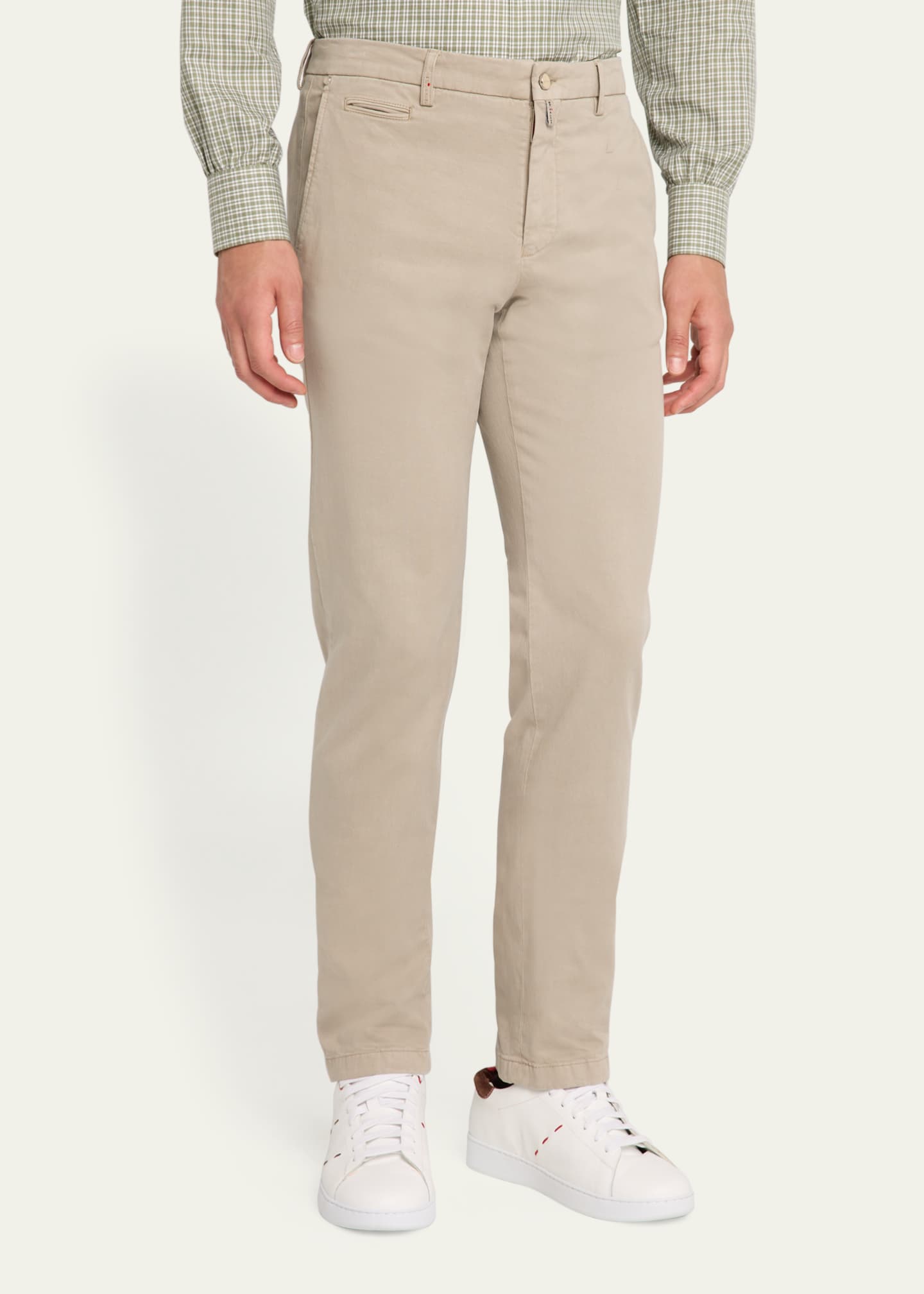 Kiton Men's Soft Lyocell-Cotton Twill Pants Image 4 of 5