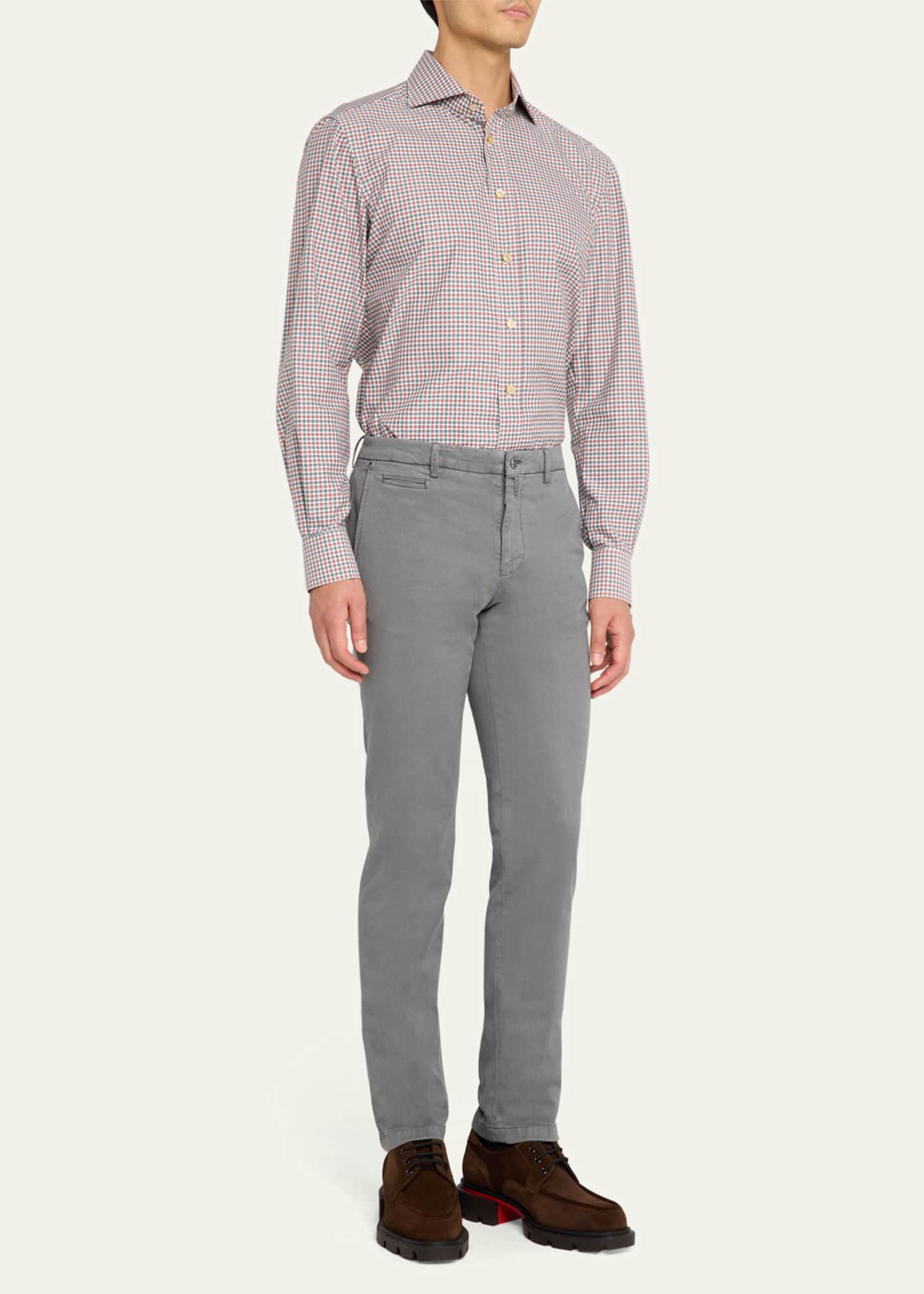 Kiton Men's Soft Lyocell-Cotton Twill Pants Image 2 of 5