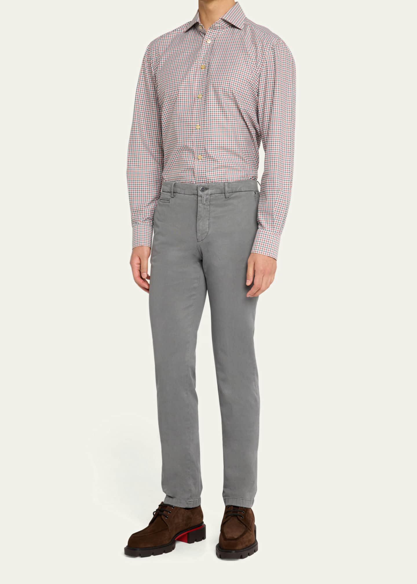 Kiton Men's Soft Lyocell-Cotton Twill Pants Image 4 of 5