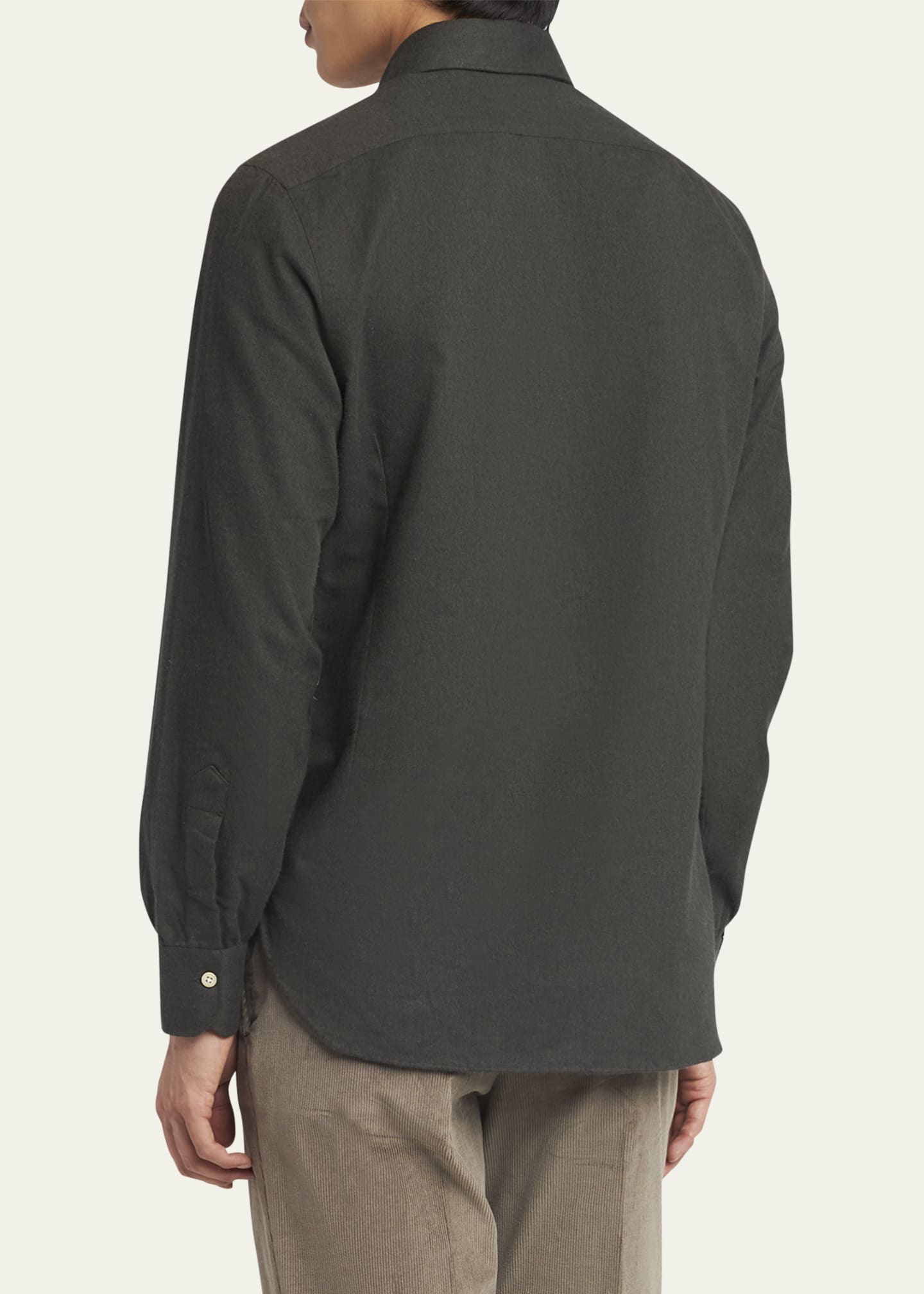 Kiton Men's Twill Flannel Sport Shirt Image 3 of 5