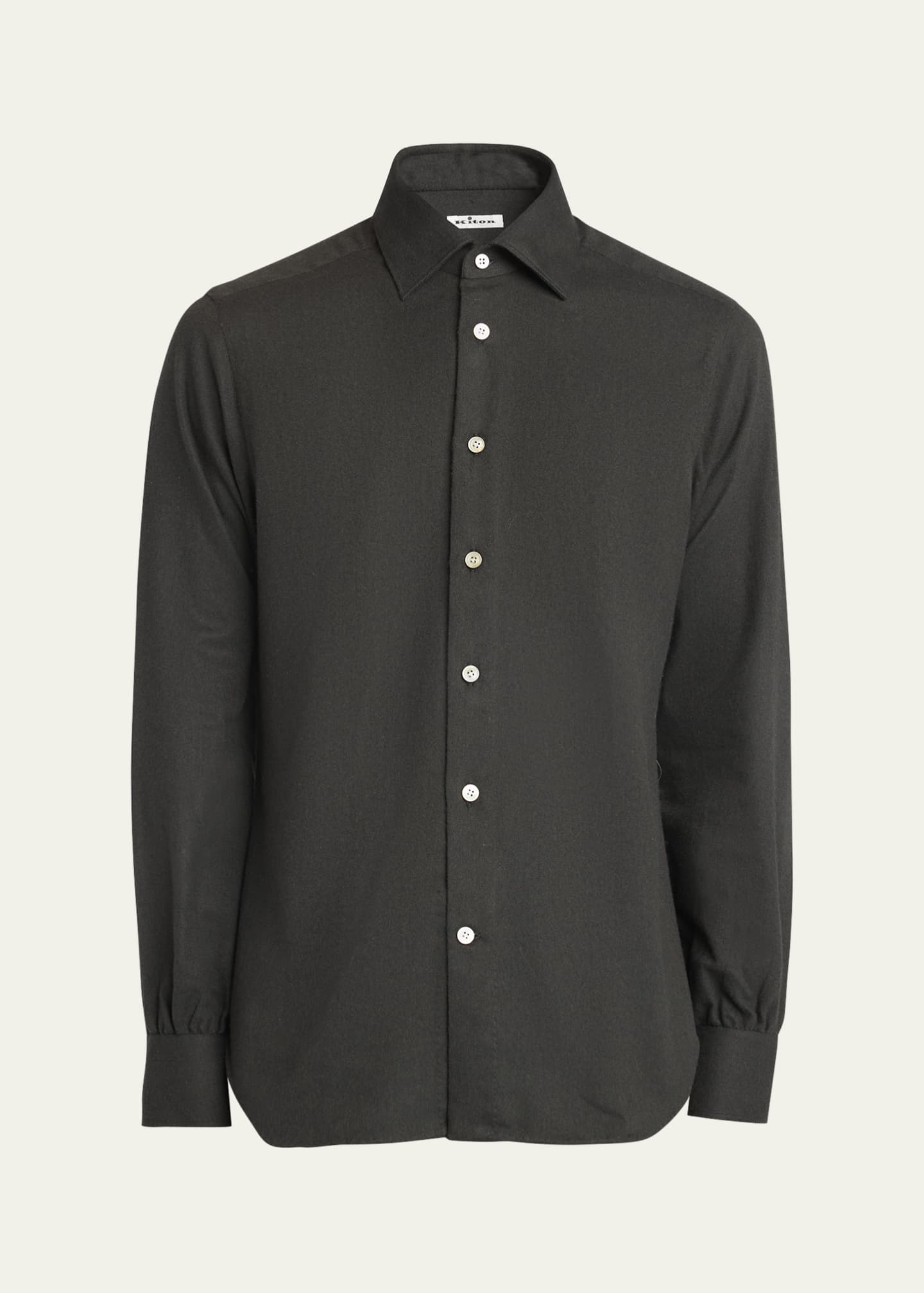 Kiton Men's Twill Flannel Sport Shirt Image 1 of 5