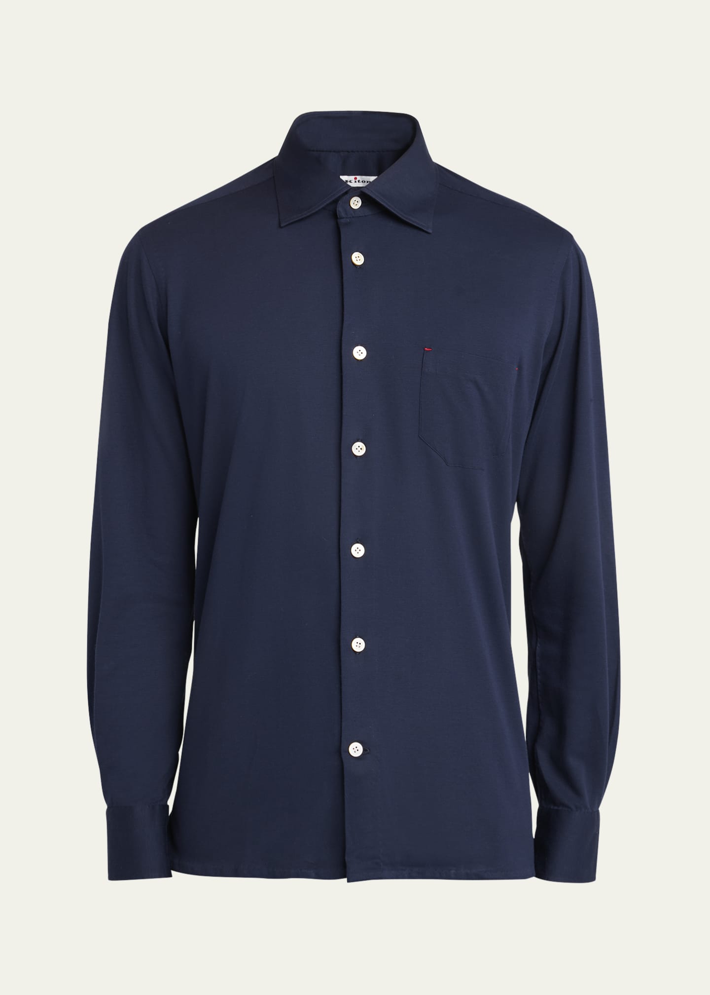 Chemise Kiton Napoli Homme – Coton Uni Bleu Clair/teal – Col Boutonné – Taille 18 – Fabriquée En Italie