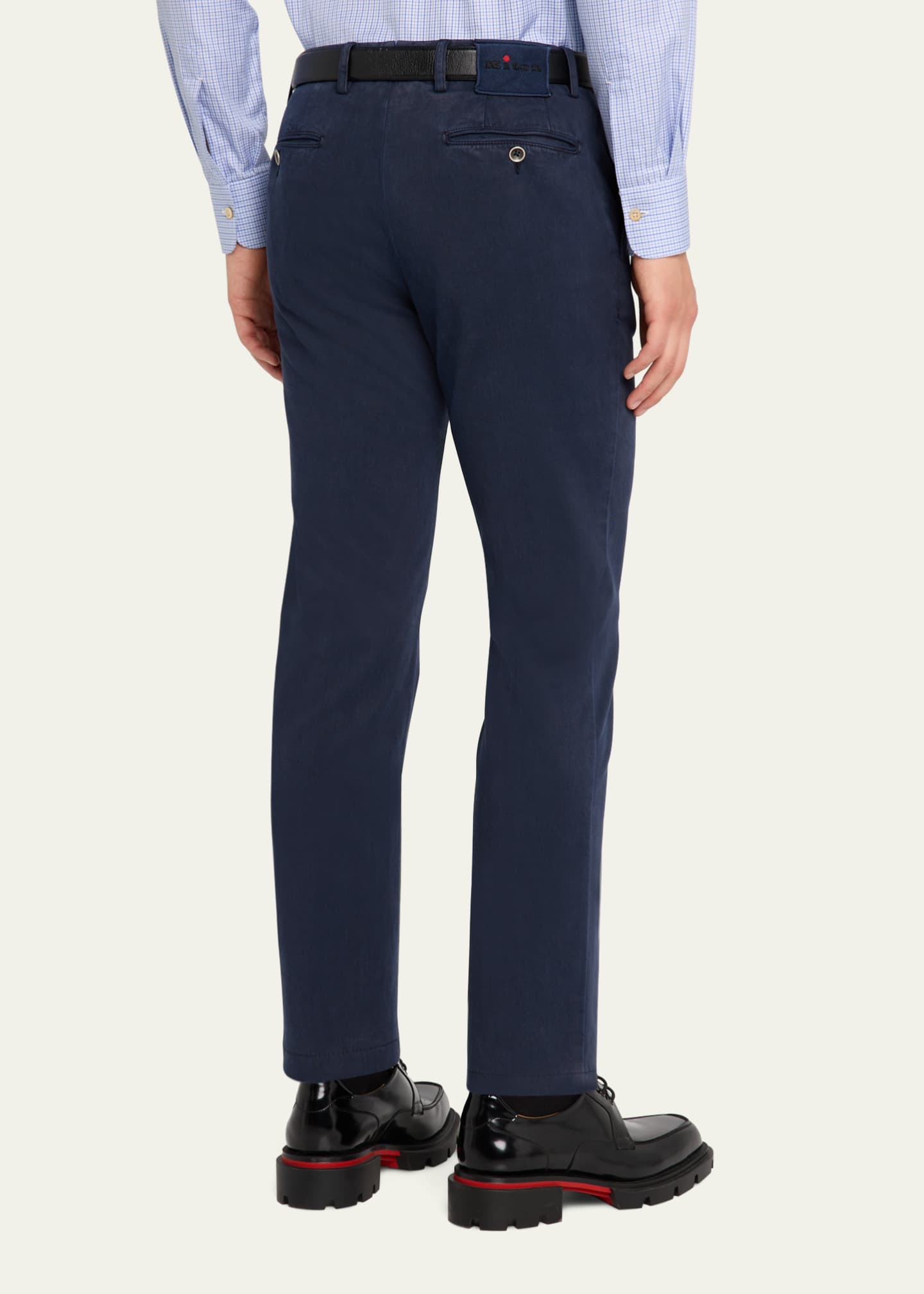 Kiton Men's Soft Lyocell-Cotton Twill Pants Image 3 of 5