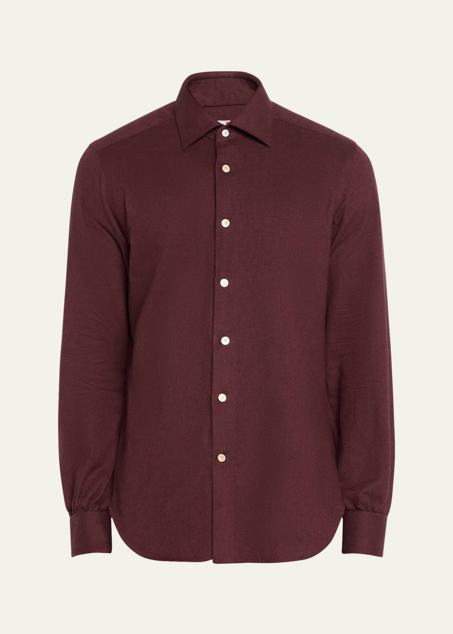 Kiton Men's Twill Flannel Sport Shirt Image 1 of 5