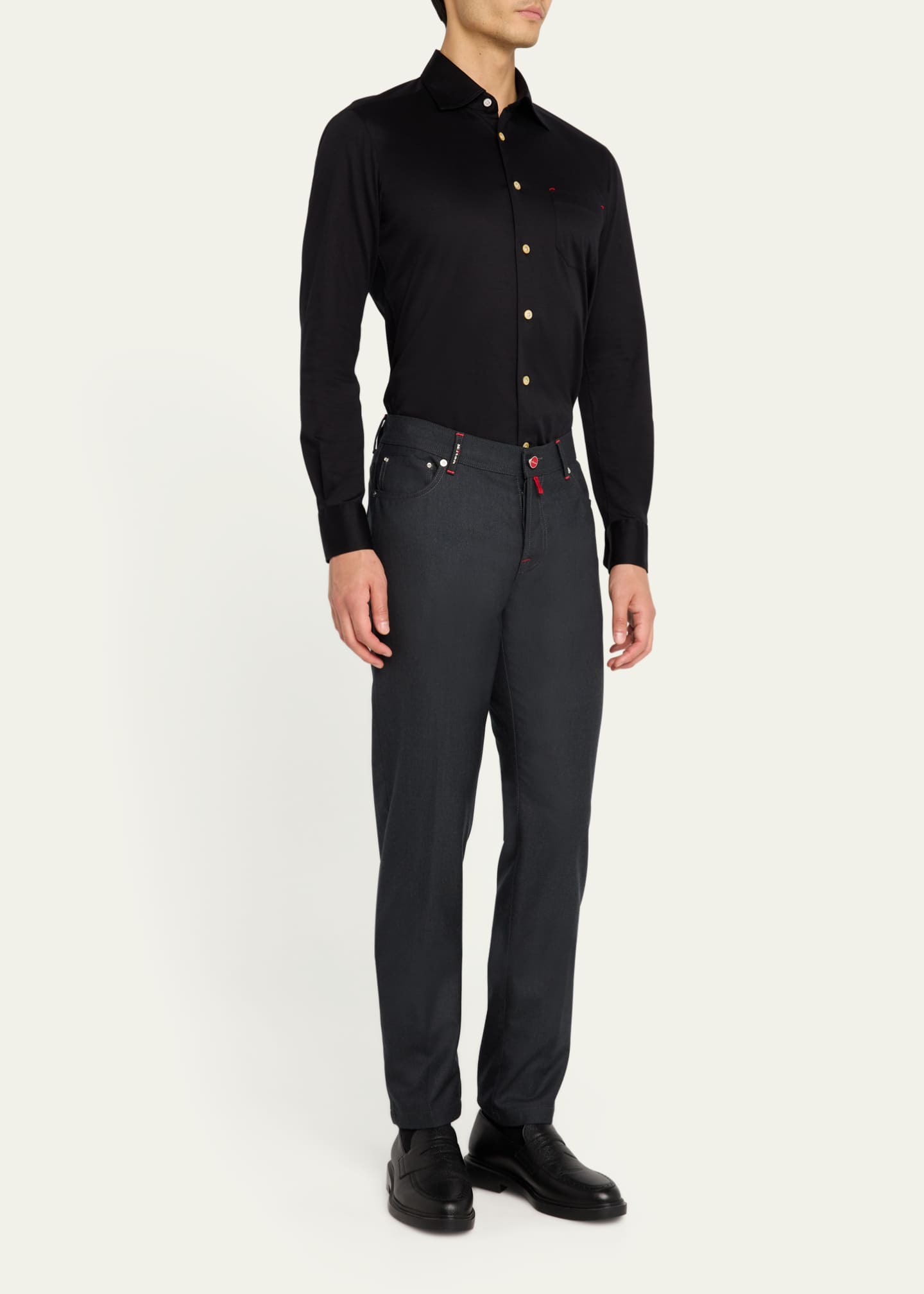 Kiton Men's Nerano Stretch Sport Shirt Image 2 of 5