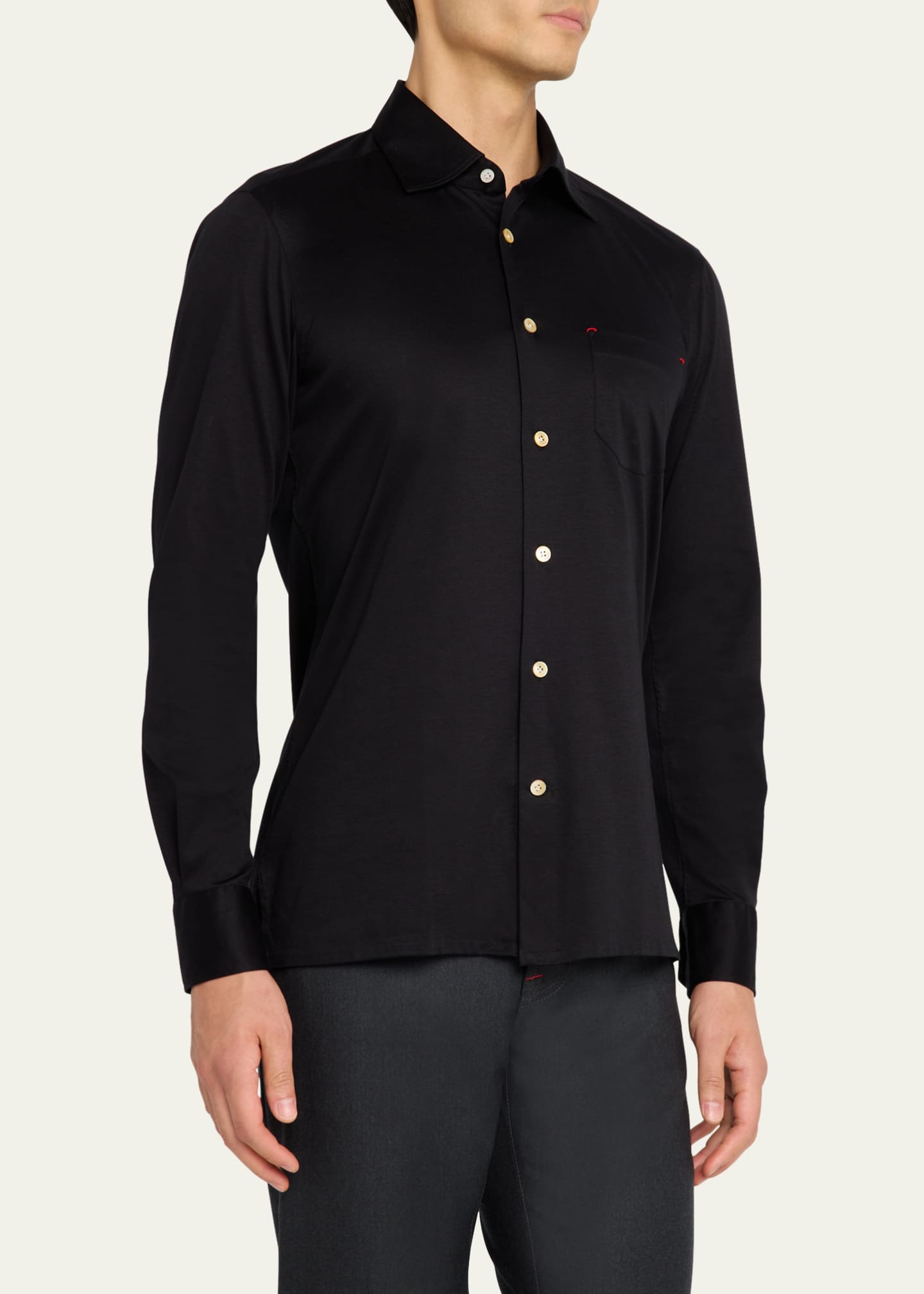 Kiton Men's Nerano Stretch Sport Shirt Image 4 of 5